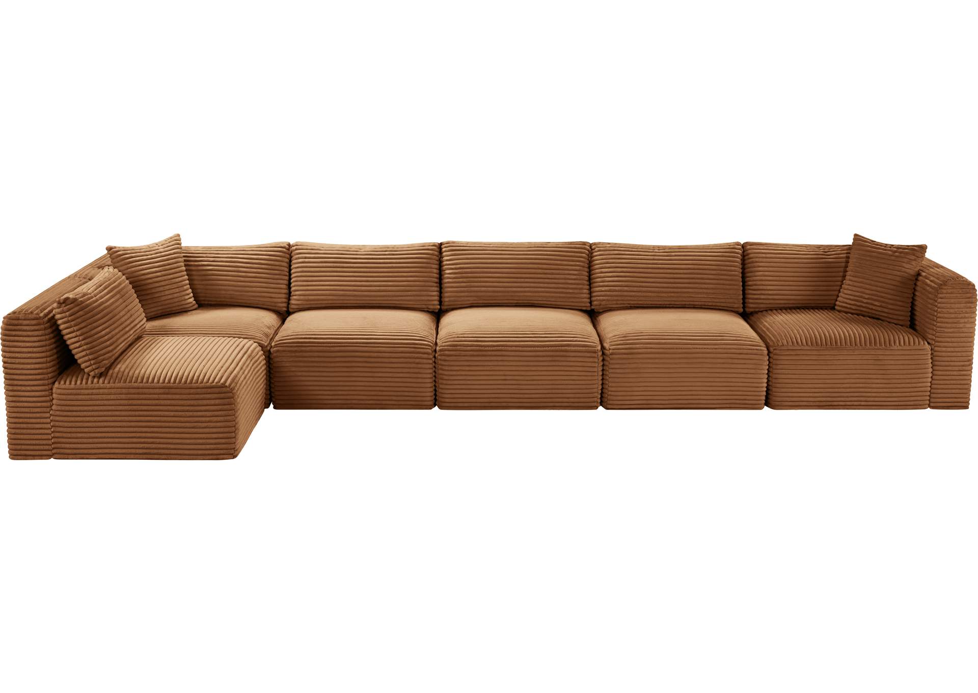 Shaggy Saddle Corduroy Performance Fabric Modular Sectional