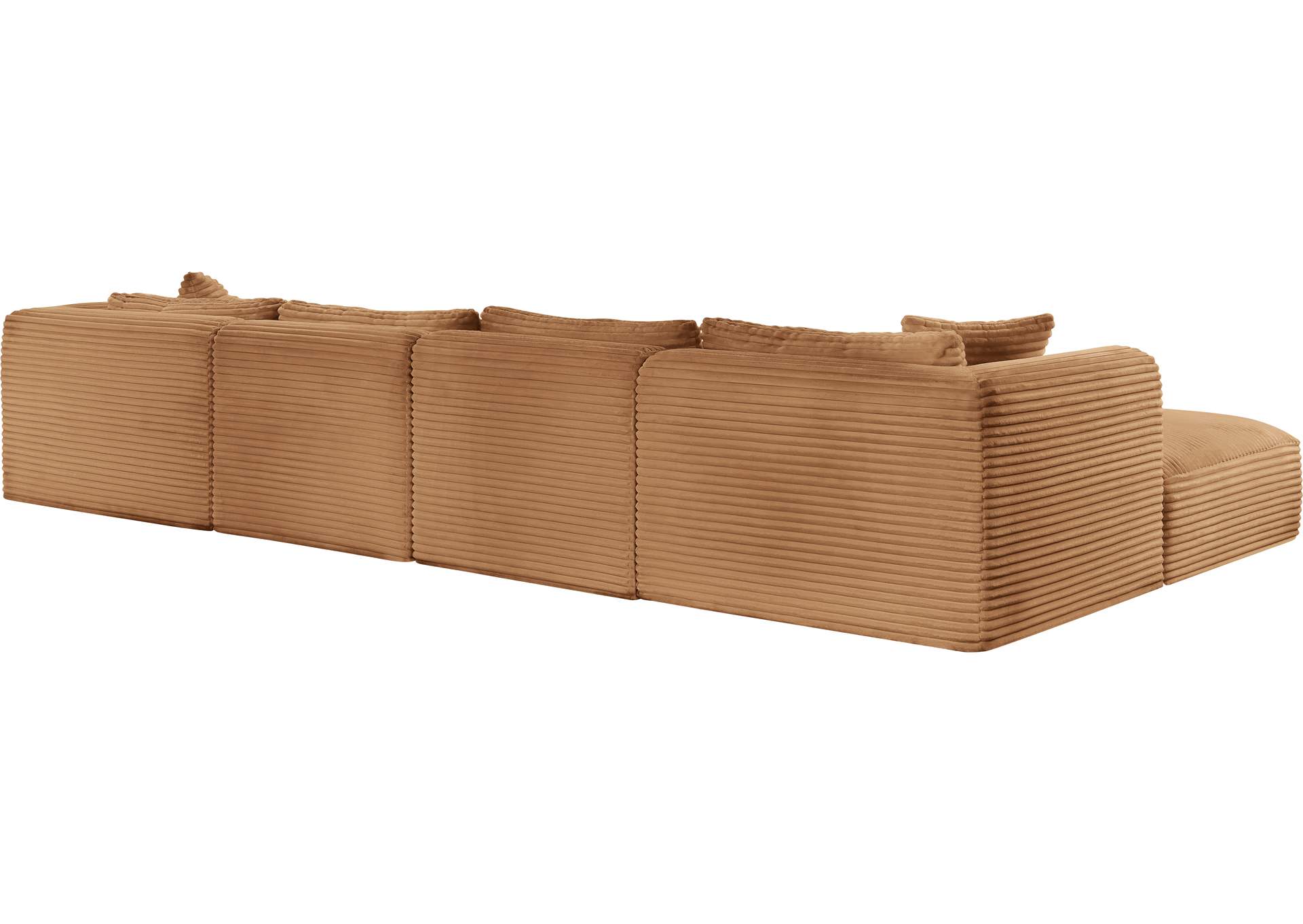 Shaggy Saddle Corduroy Performance Fabric Modular Sectional