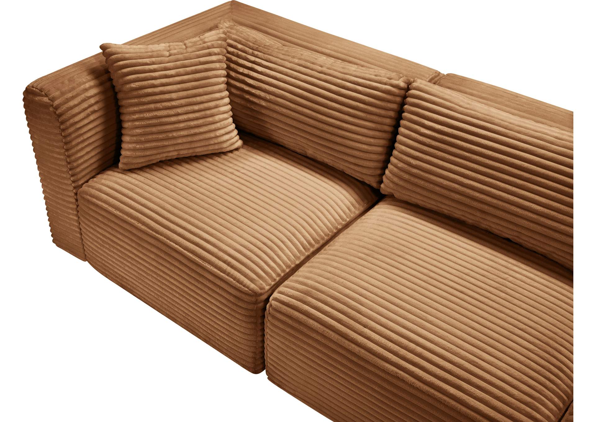 Shaggy Saddle Corduroy Performance Fabric Modular Sectional
