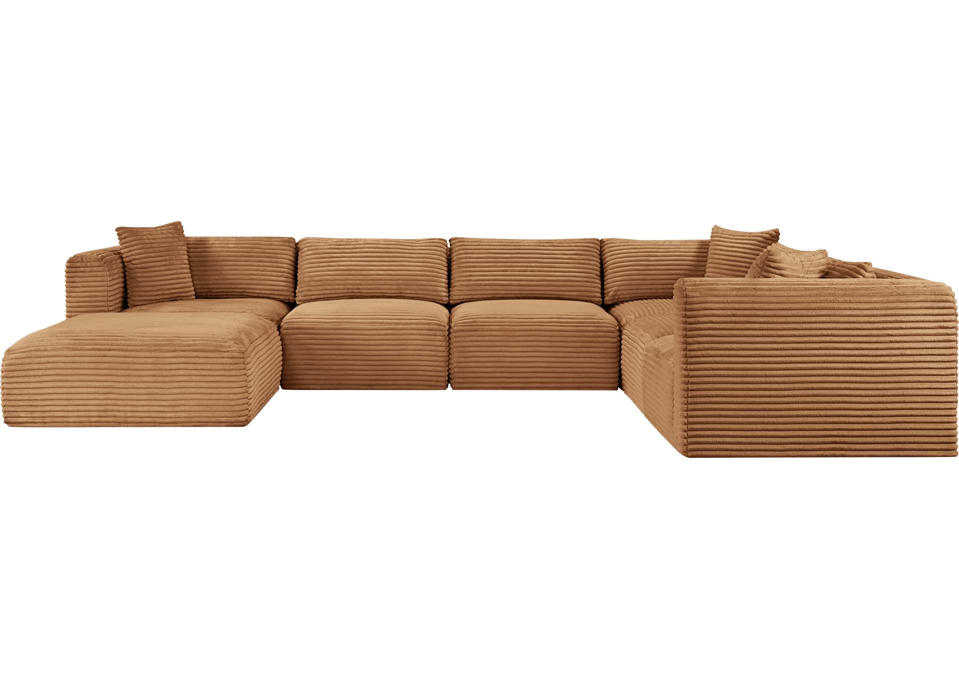 Shaggy Saddle Corduroy Performance Fabric Modular Sectional