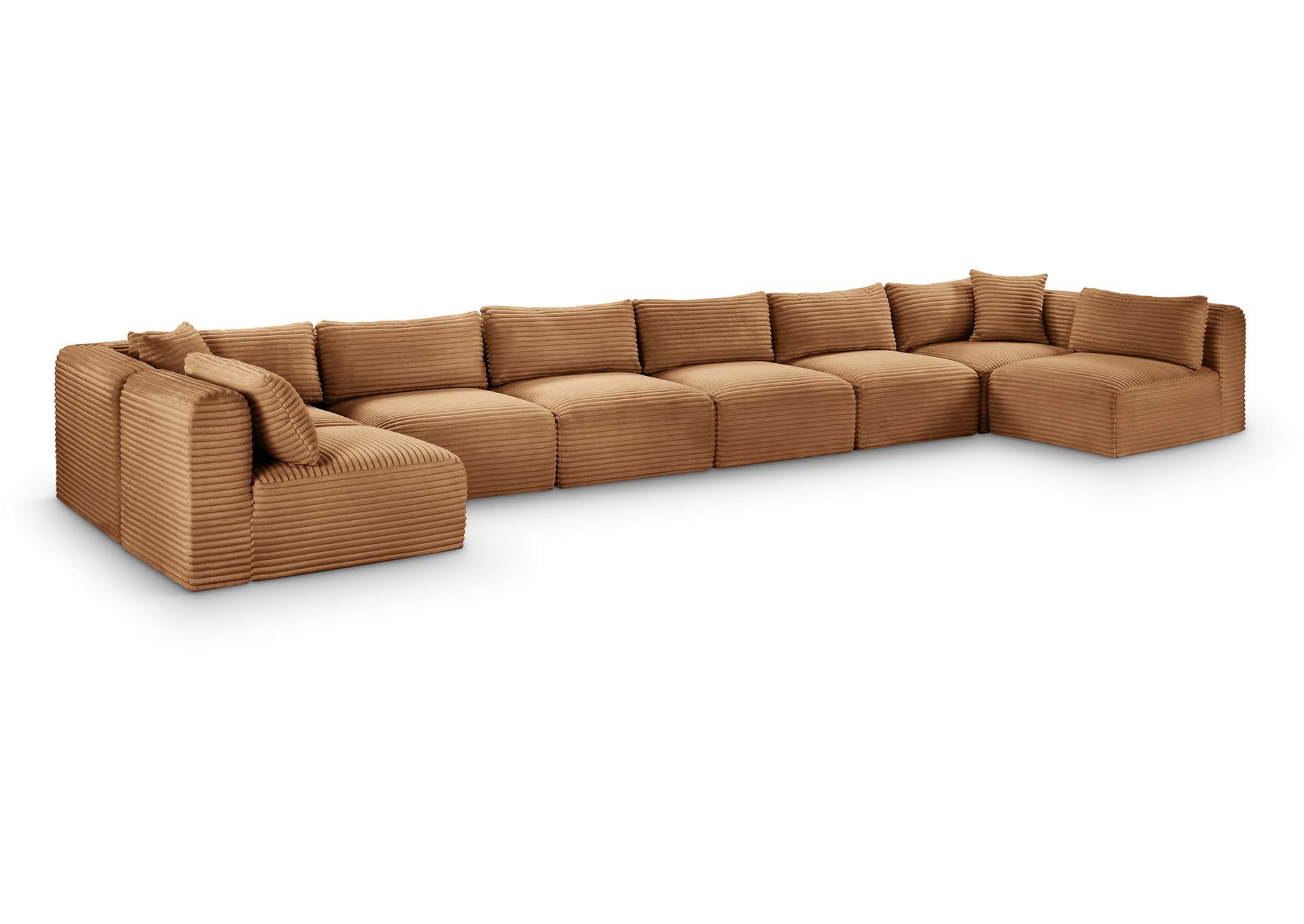 Shaggy Saddle Corduroy Performance Fabric Modular Sectional