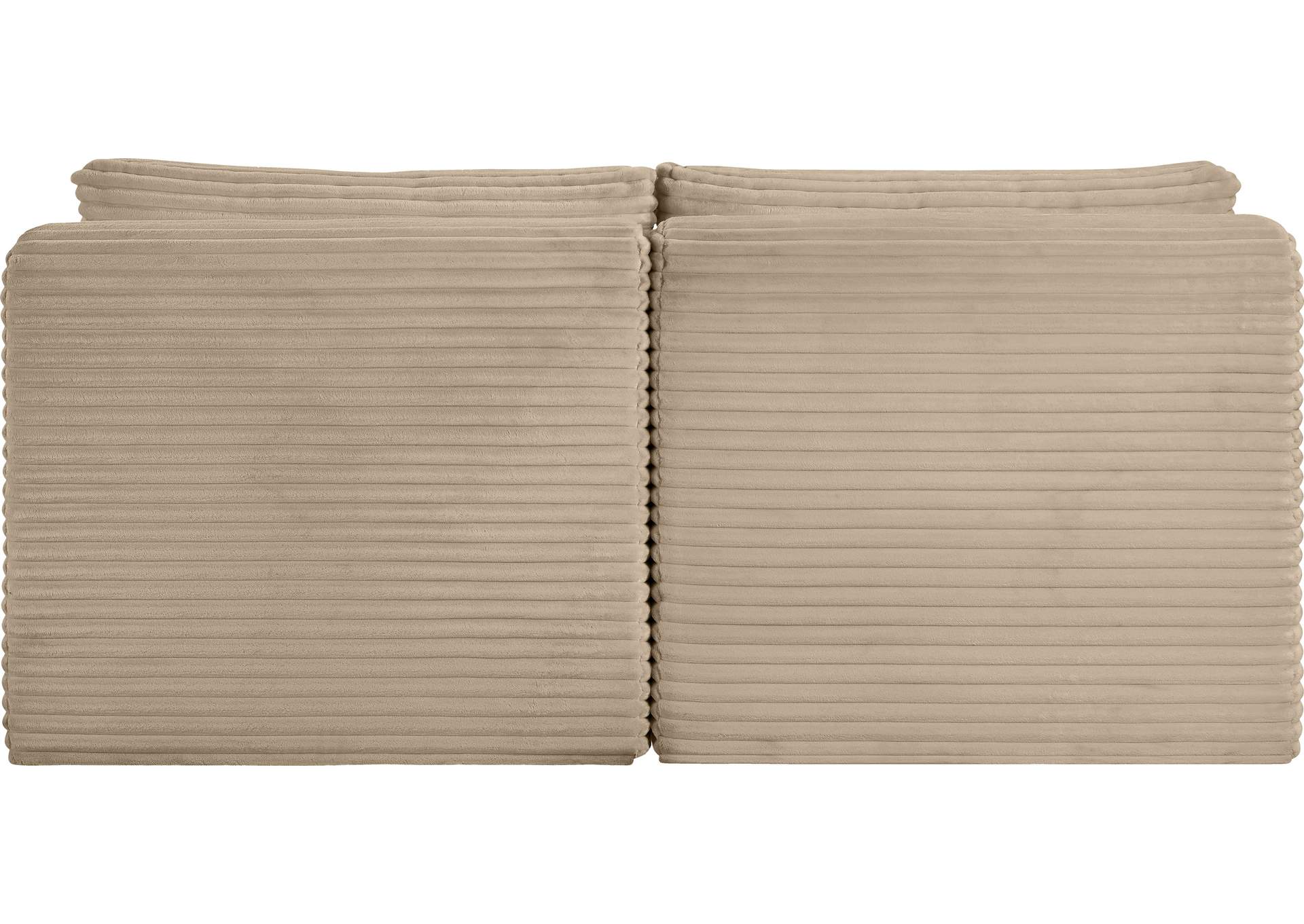 Shaggy Taupe Corduroy Performance Fabric Modular Sofa