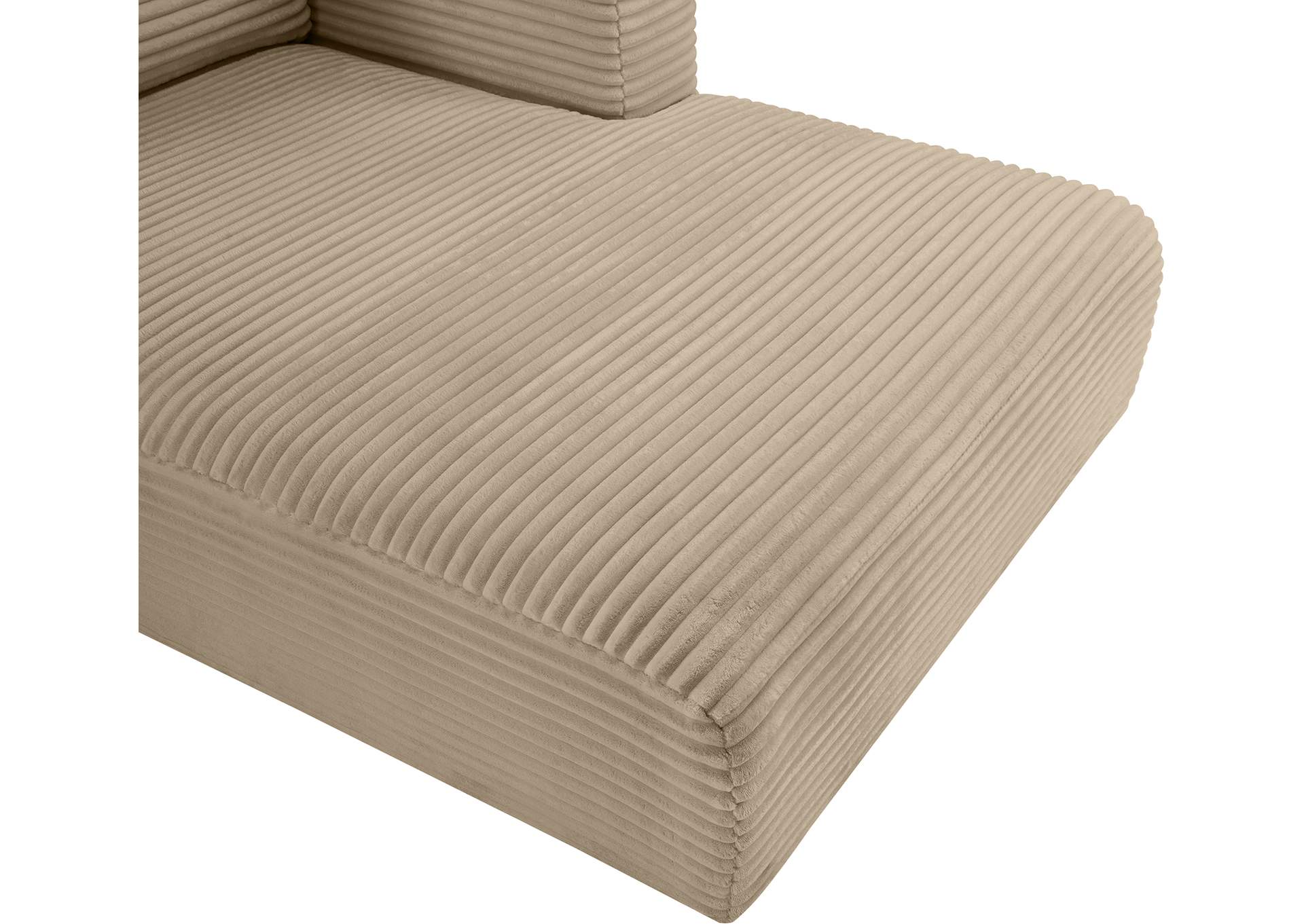Shaggy Taupe Corduroy Performance Fabric Modular Sectional