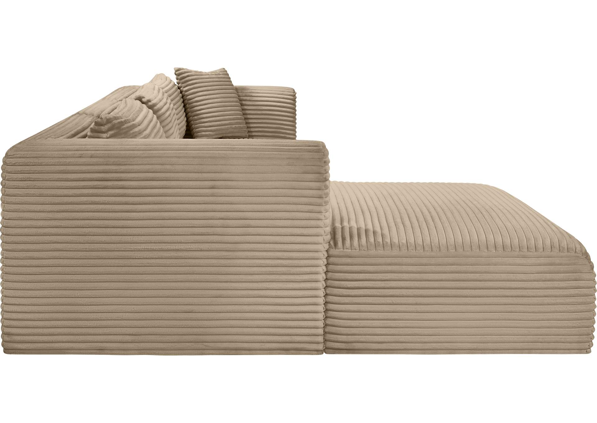 Shaggy Taupe Corduroy Performance Fabric Modular Sectional