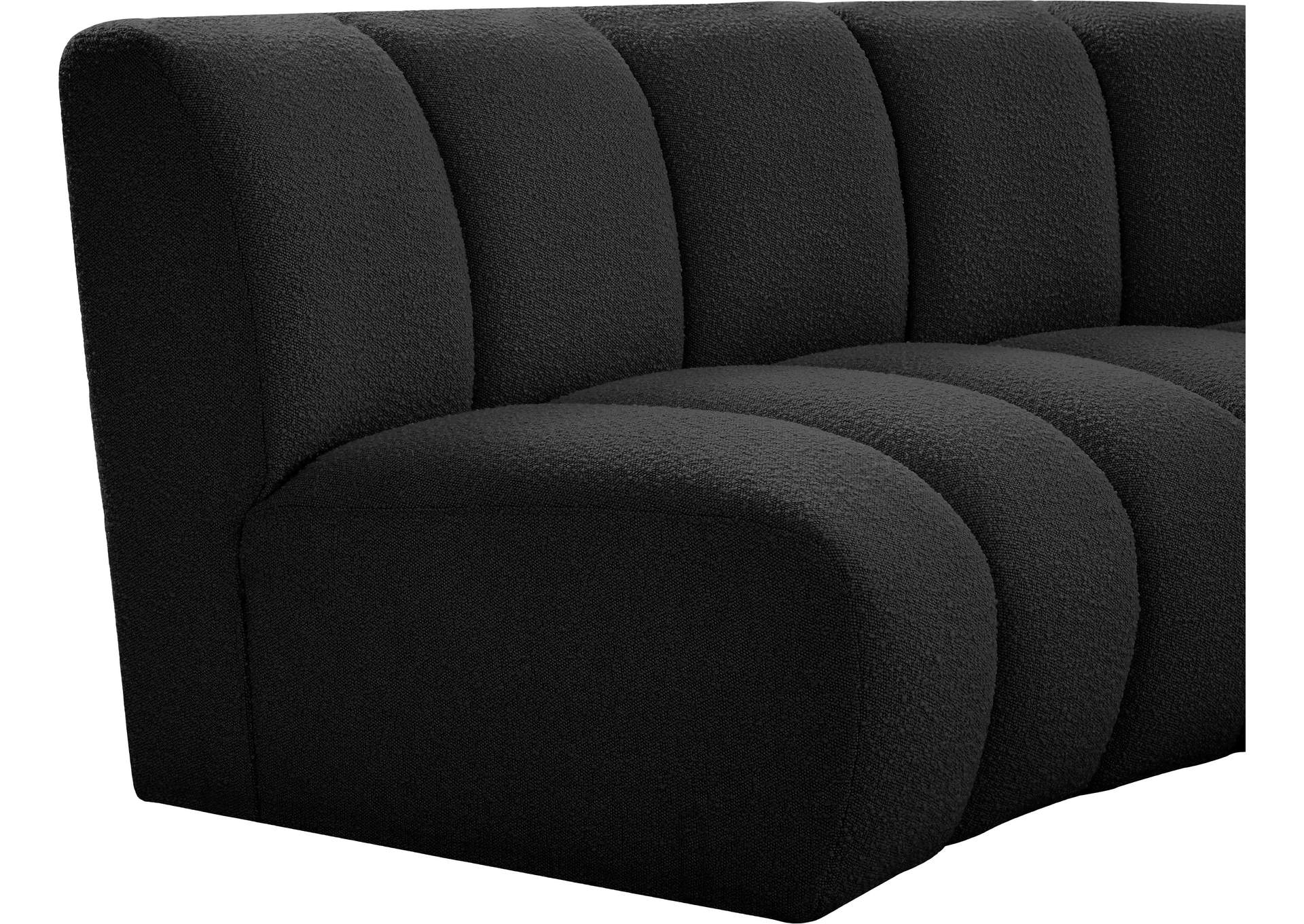 Infinity Black Boucle Fabric 12 Piece Modular Sectional