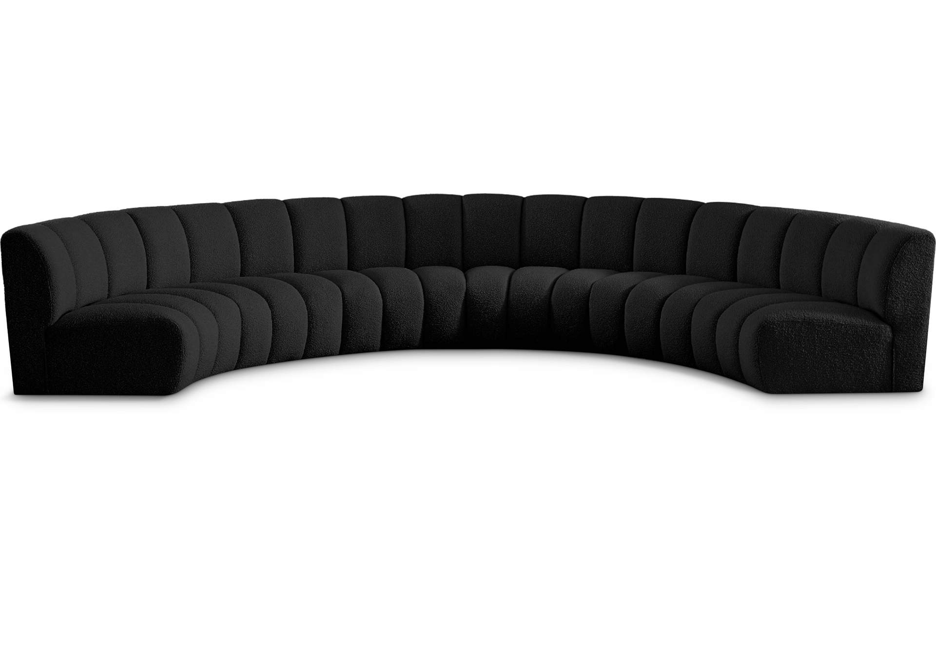 Infinity Black Boucle Fabric 6 Piece . Modular Sectional