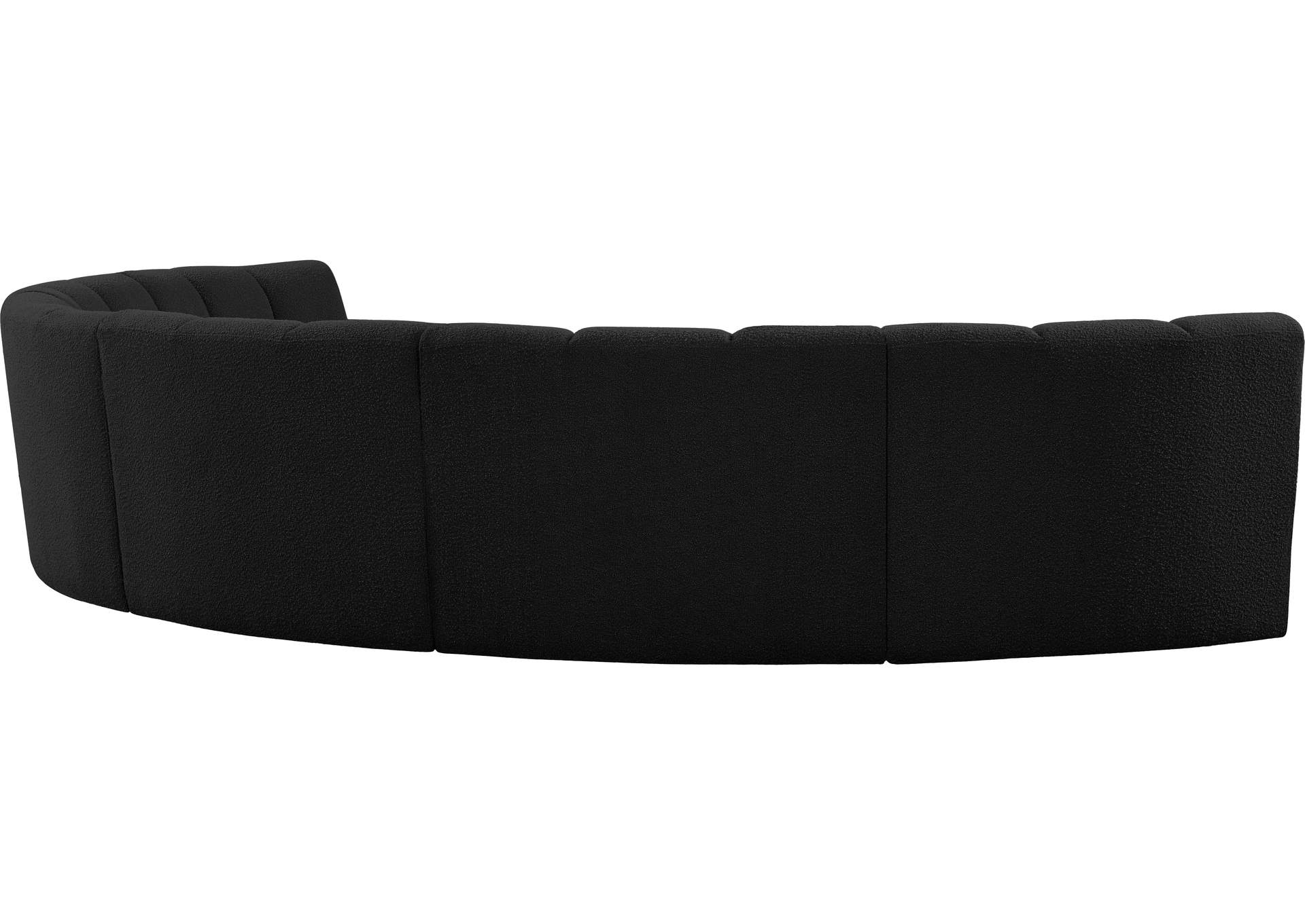 Infinity Black Boucle Fabric 6 Piece . Modular Sectional