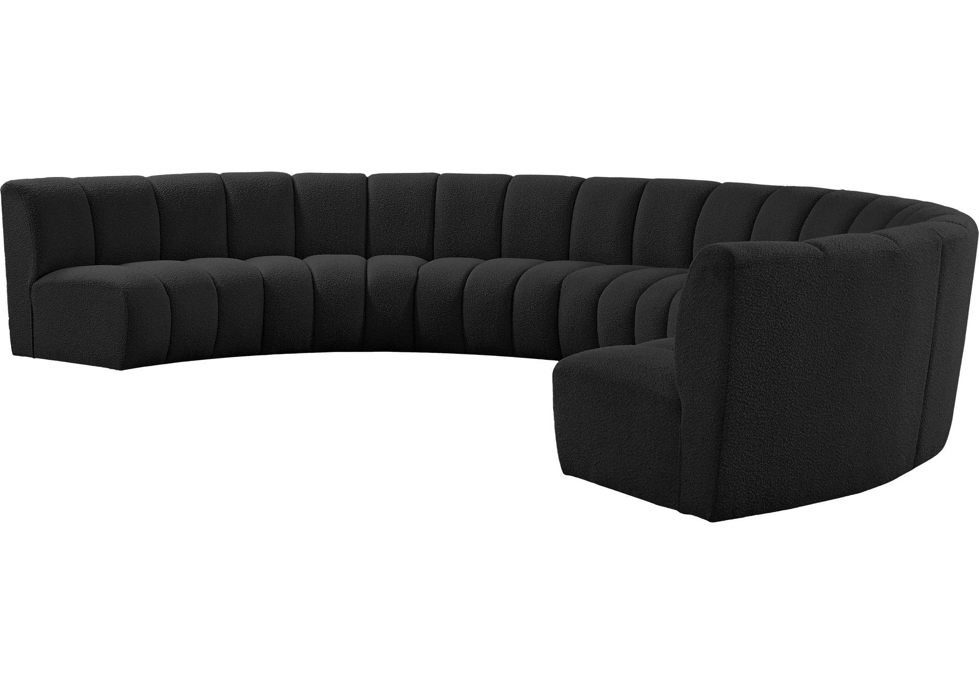 Infinity Black Boucle Fabric 7 Piece Modular Sectional