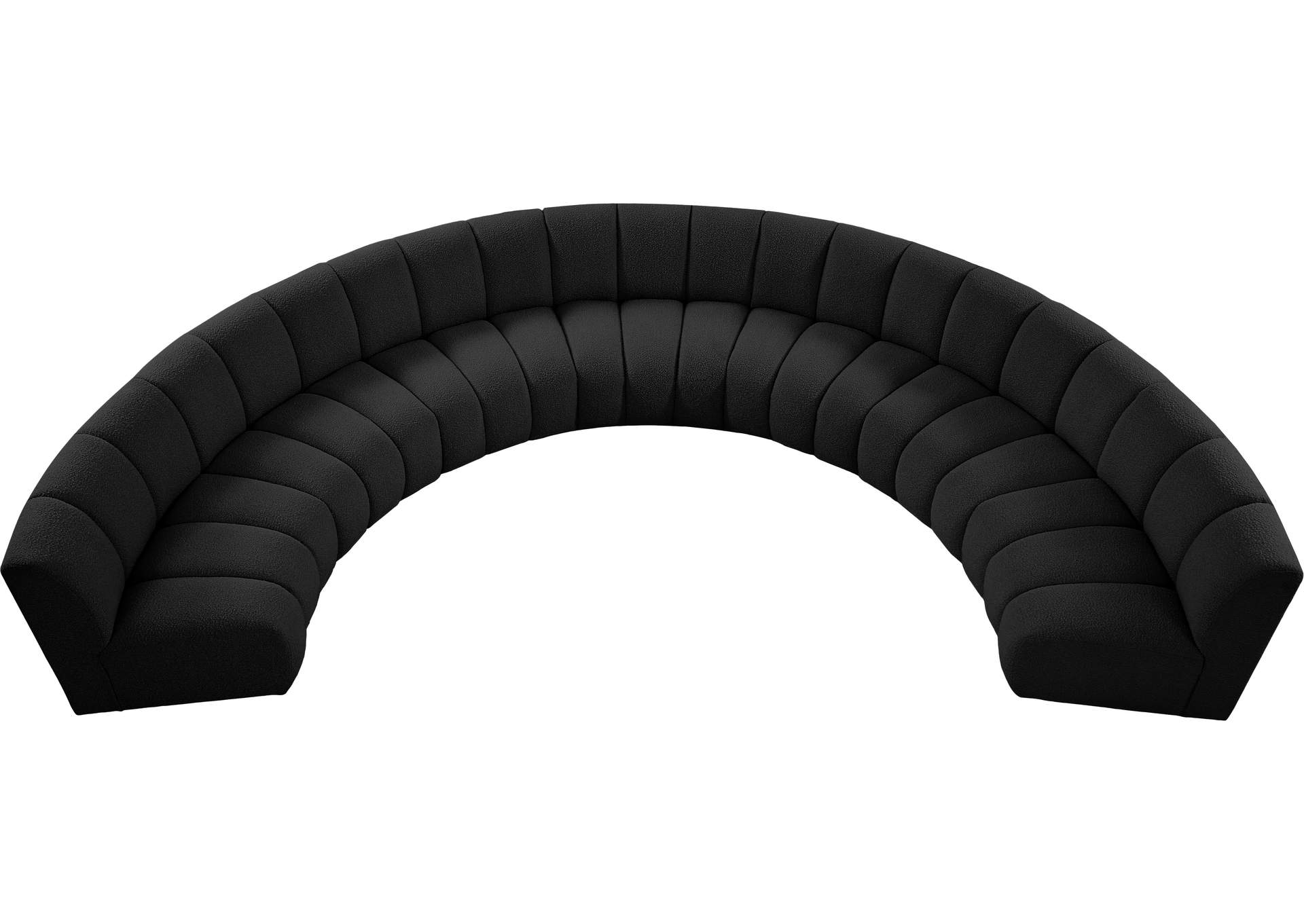 Infinity Black Boucle Fabric 7 Piece Modular Sectional