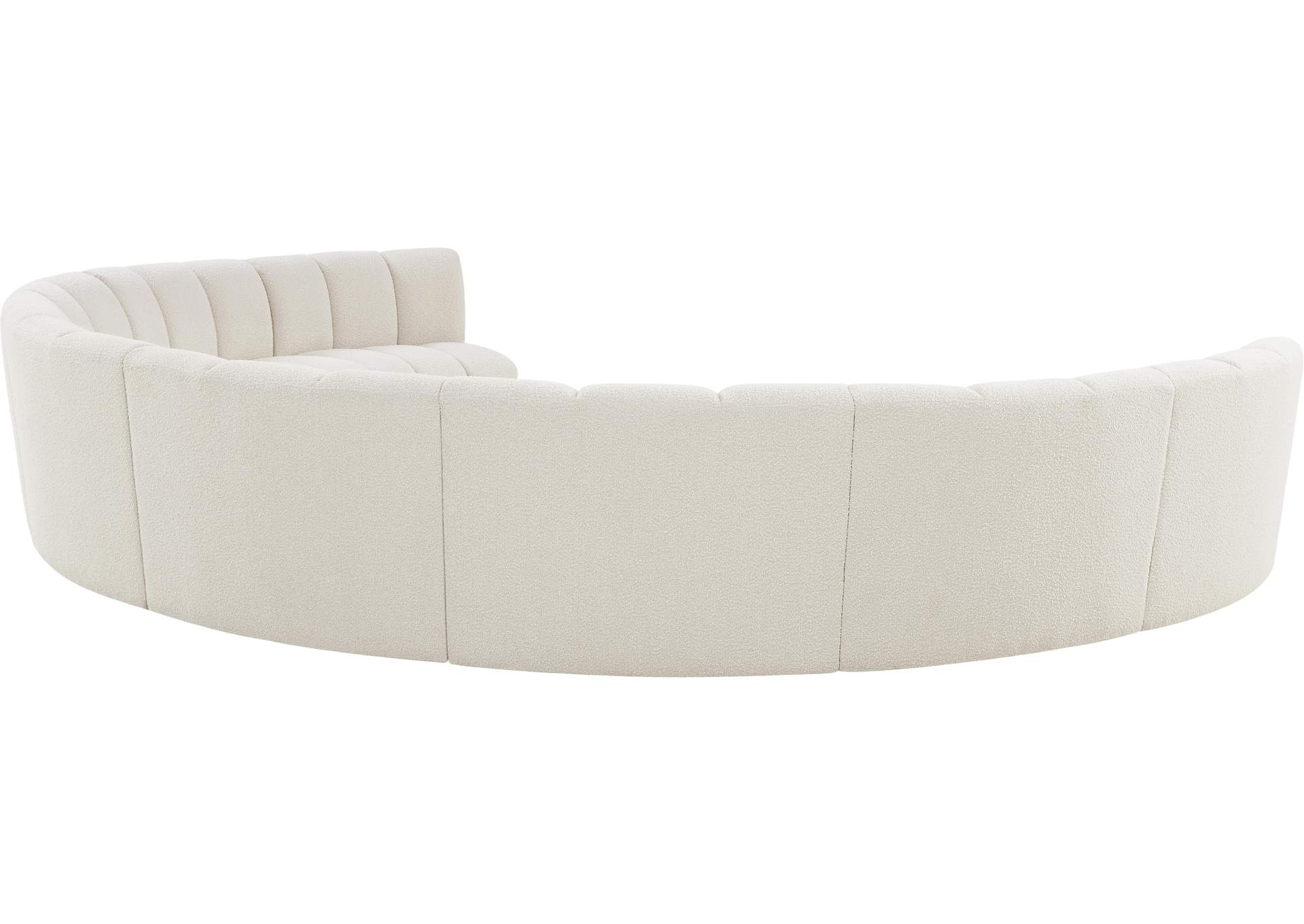Infinity Cream Boucle Fabric 8 Piece Modular Sectional