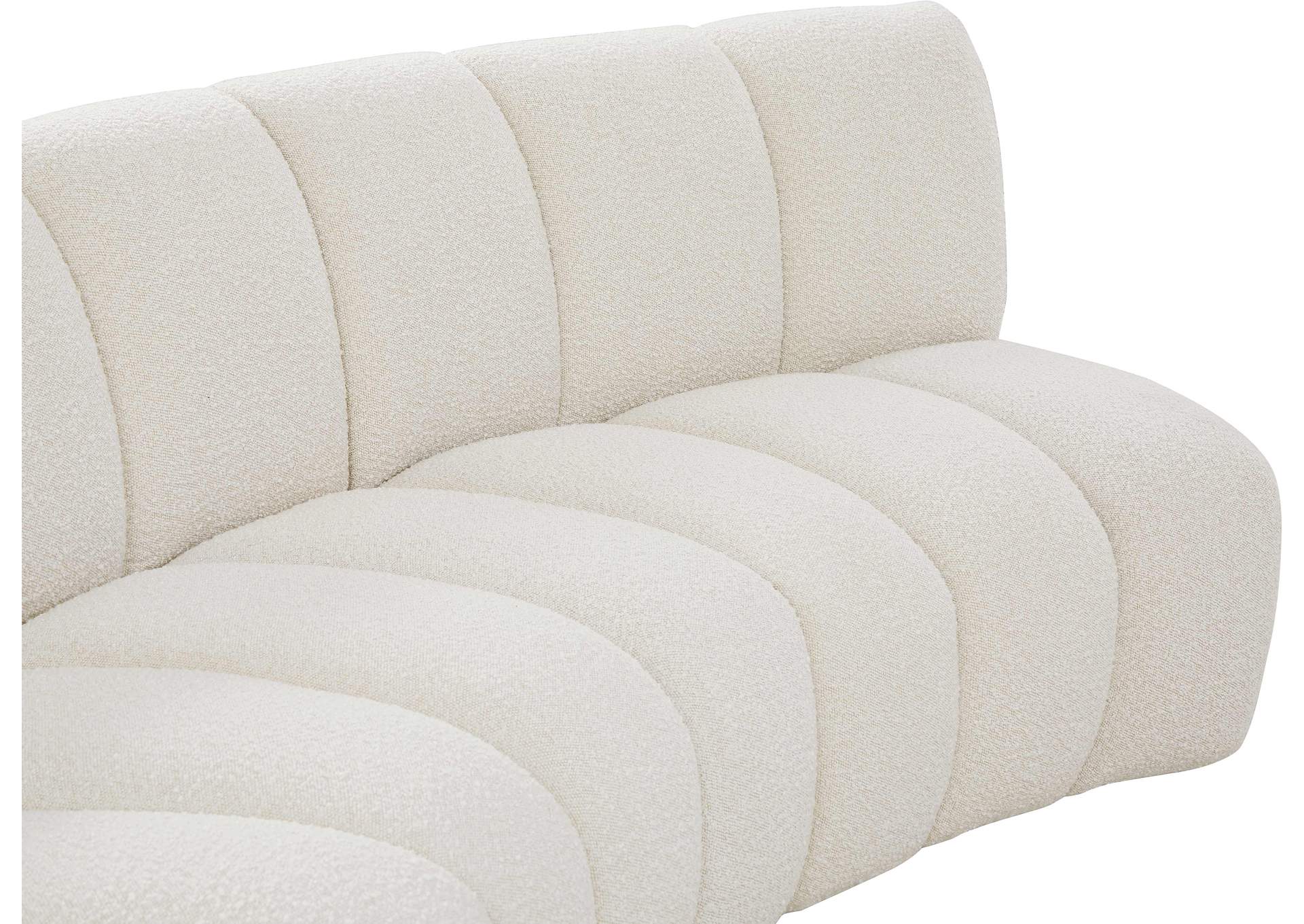 Infinity Cream Boucle Fabric 8 Piece Modular Sectional