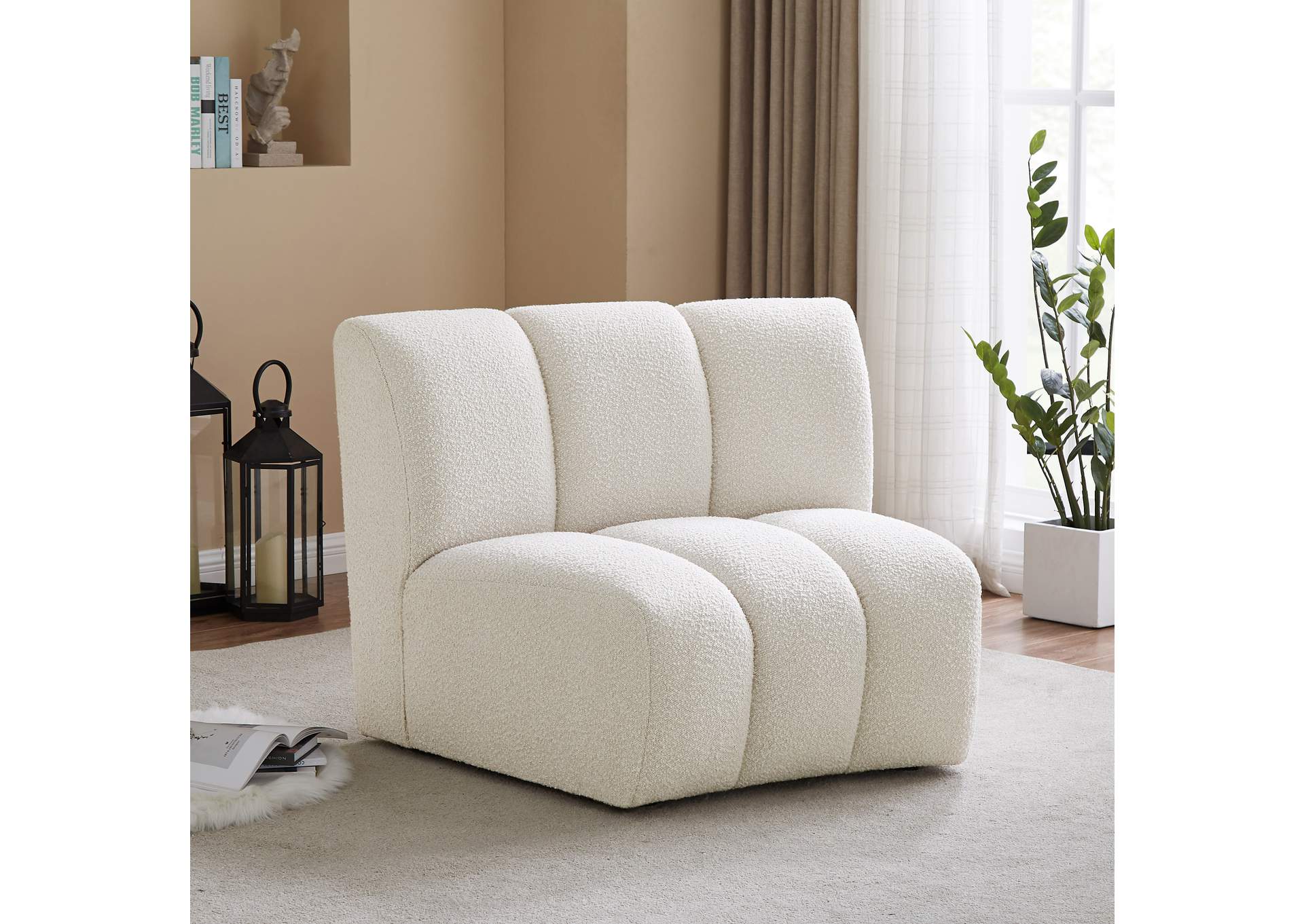 Infinity Cream Boucle Fabric Modular Chair