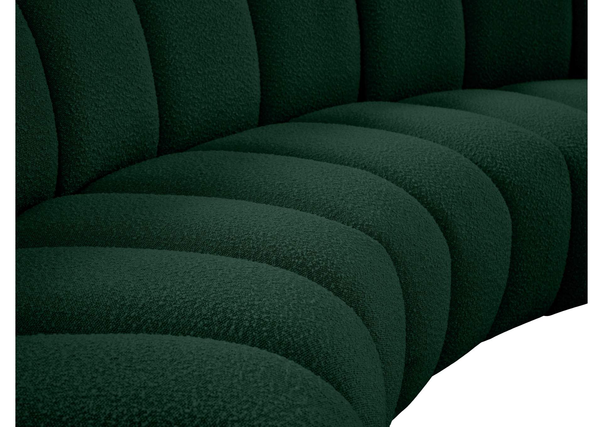 Infinity Green Boucle Fabric 3 Piece Modular Sectional