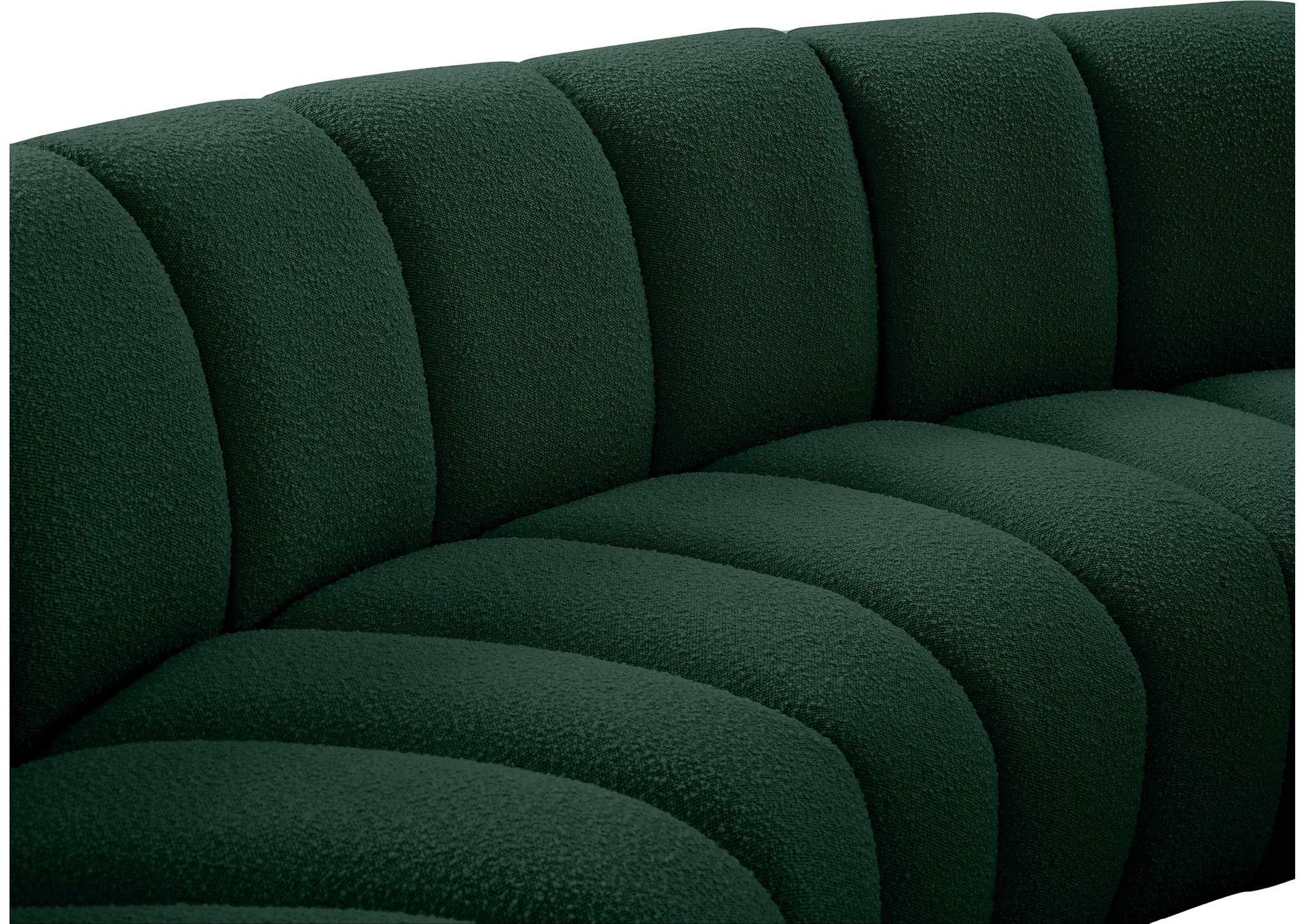 Infinity Green Boucle Fabric 6 Piece . Modular Sectional