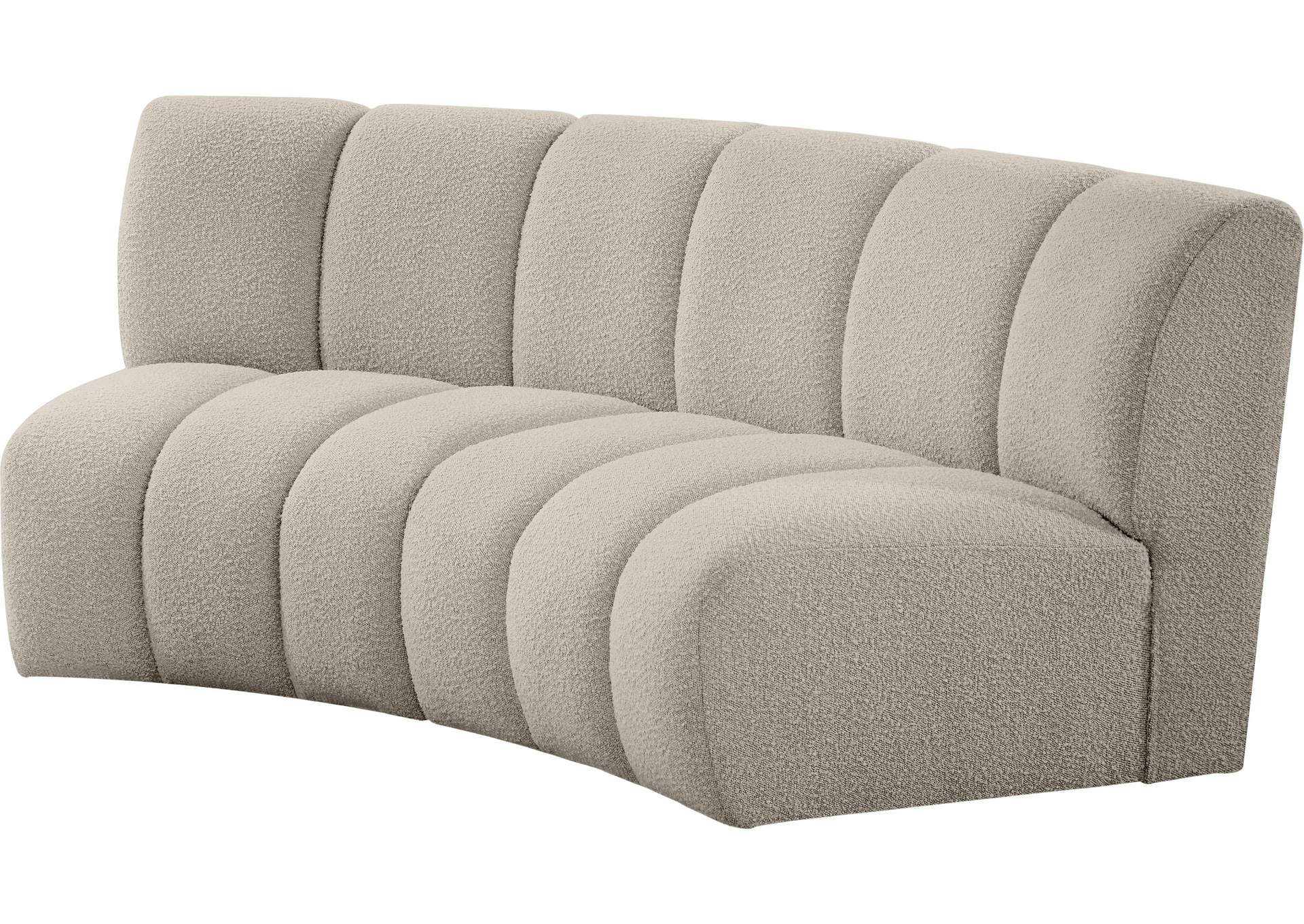 Infinity Brown Boucle Fabric 2 Piece Modular Sectional
