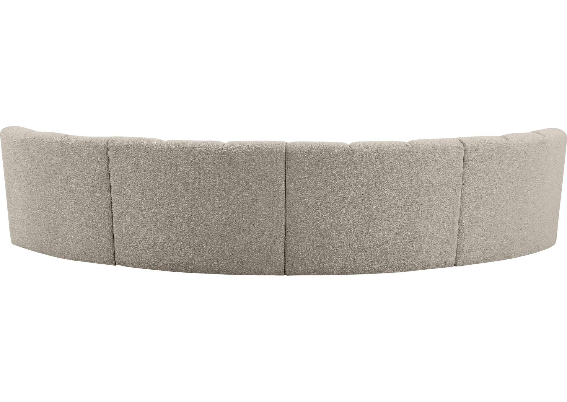 Infinity Brown Boucle Fabric 4 Piece Modular Sectional