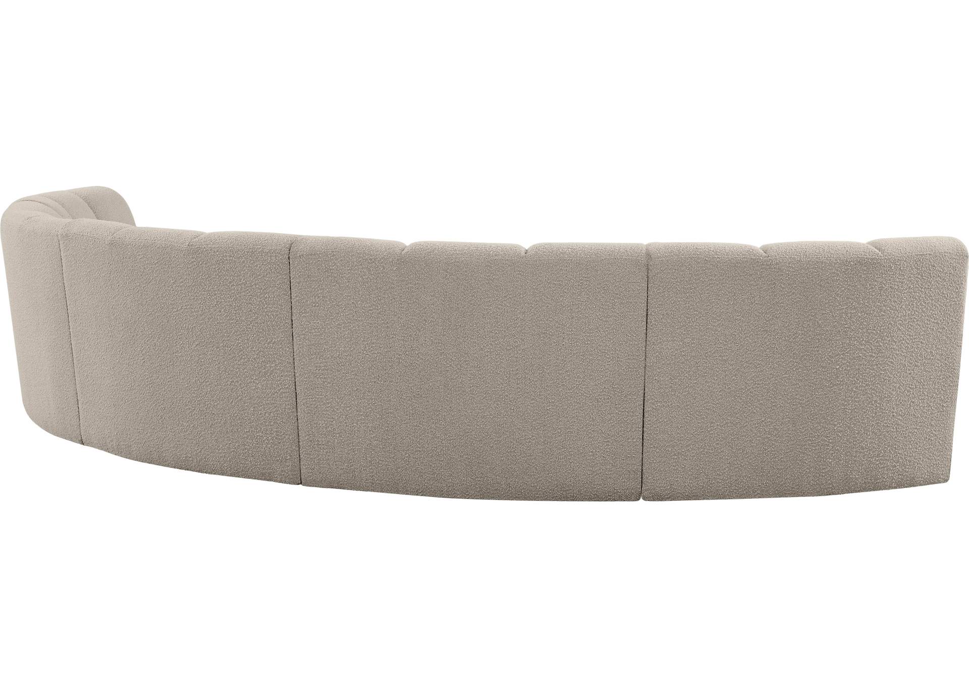 Infinity Brown Boucle Fabric 5 Piece Modular Sectional
