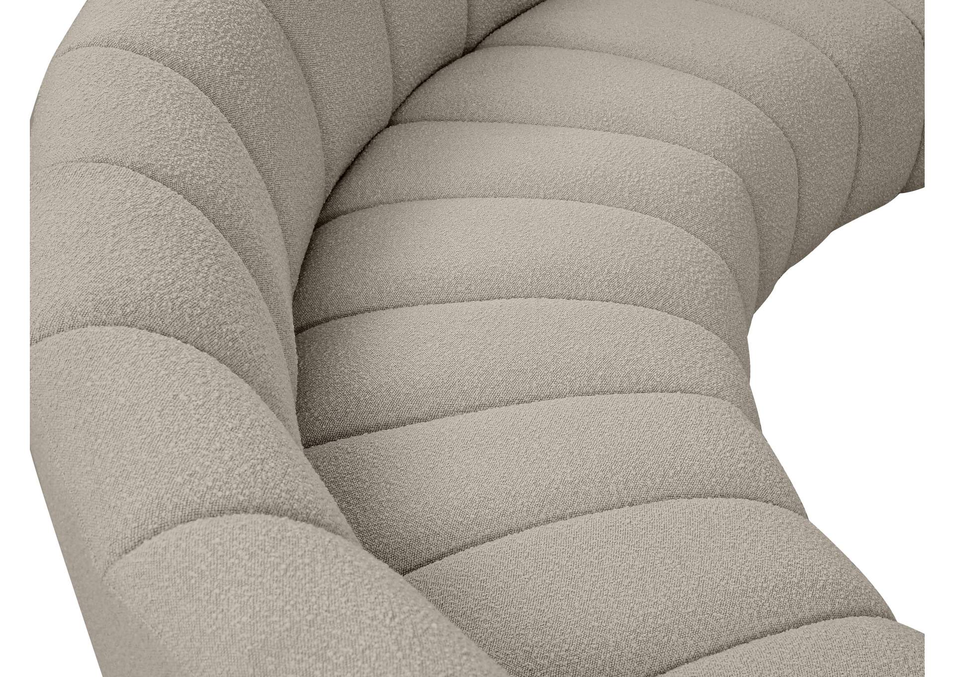 Infinity Brown Boucle Fabric 8 Piece Modular Sectional