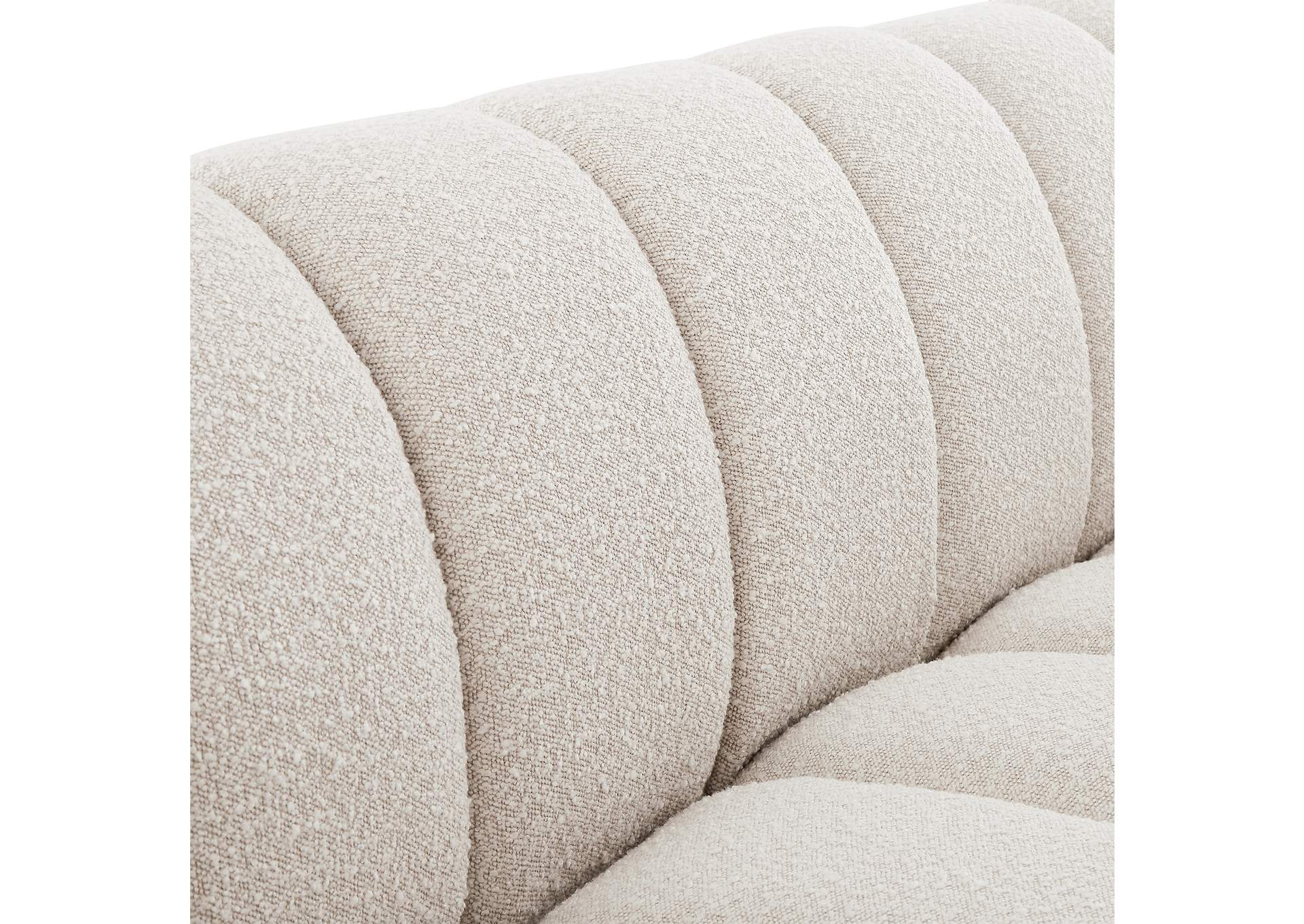 Elijah Cream Boucle Fabric Loveseat