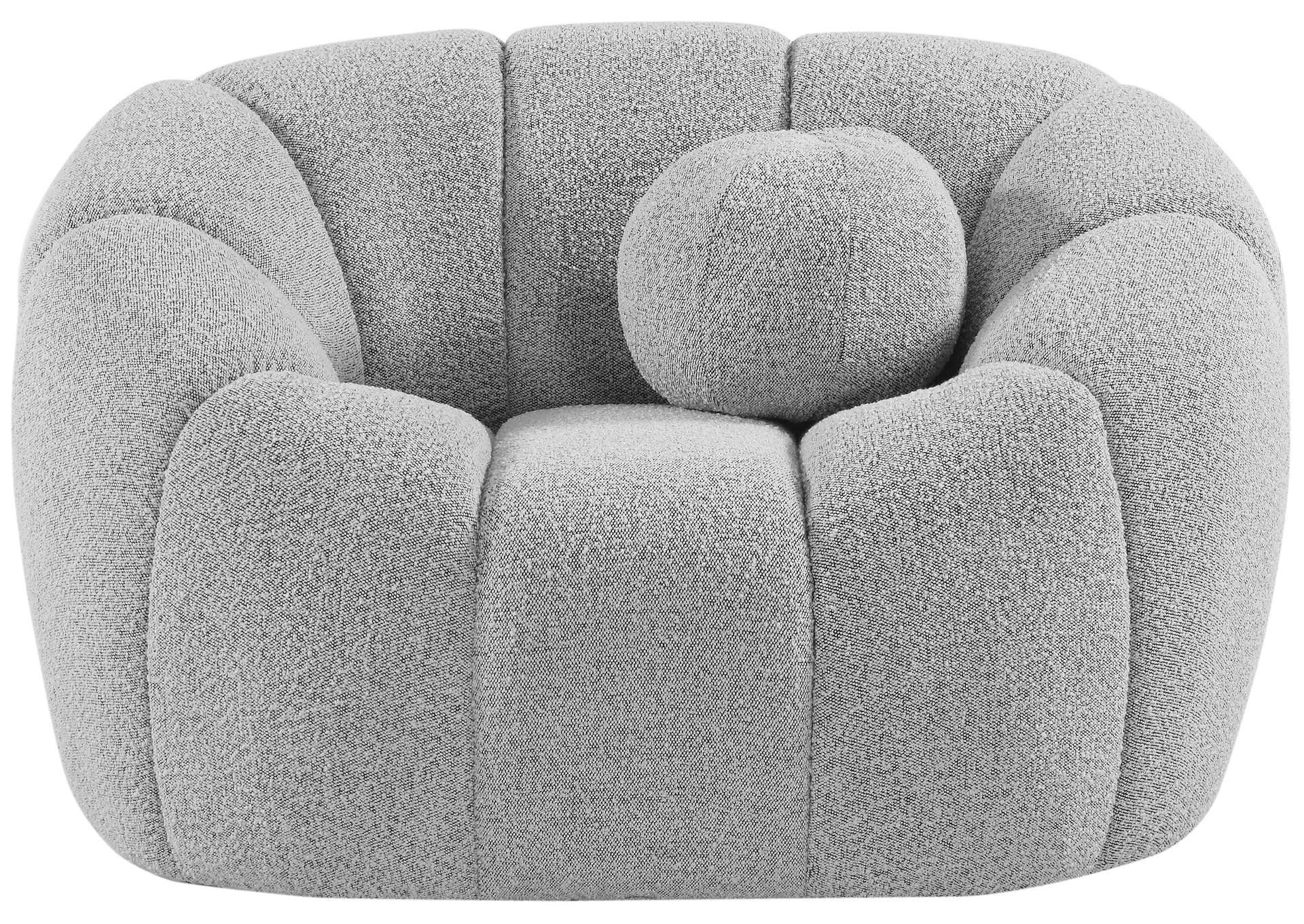 Elijah Grey Boucle Fabric Chair
