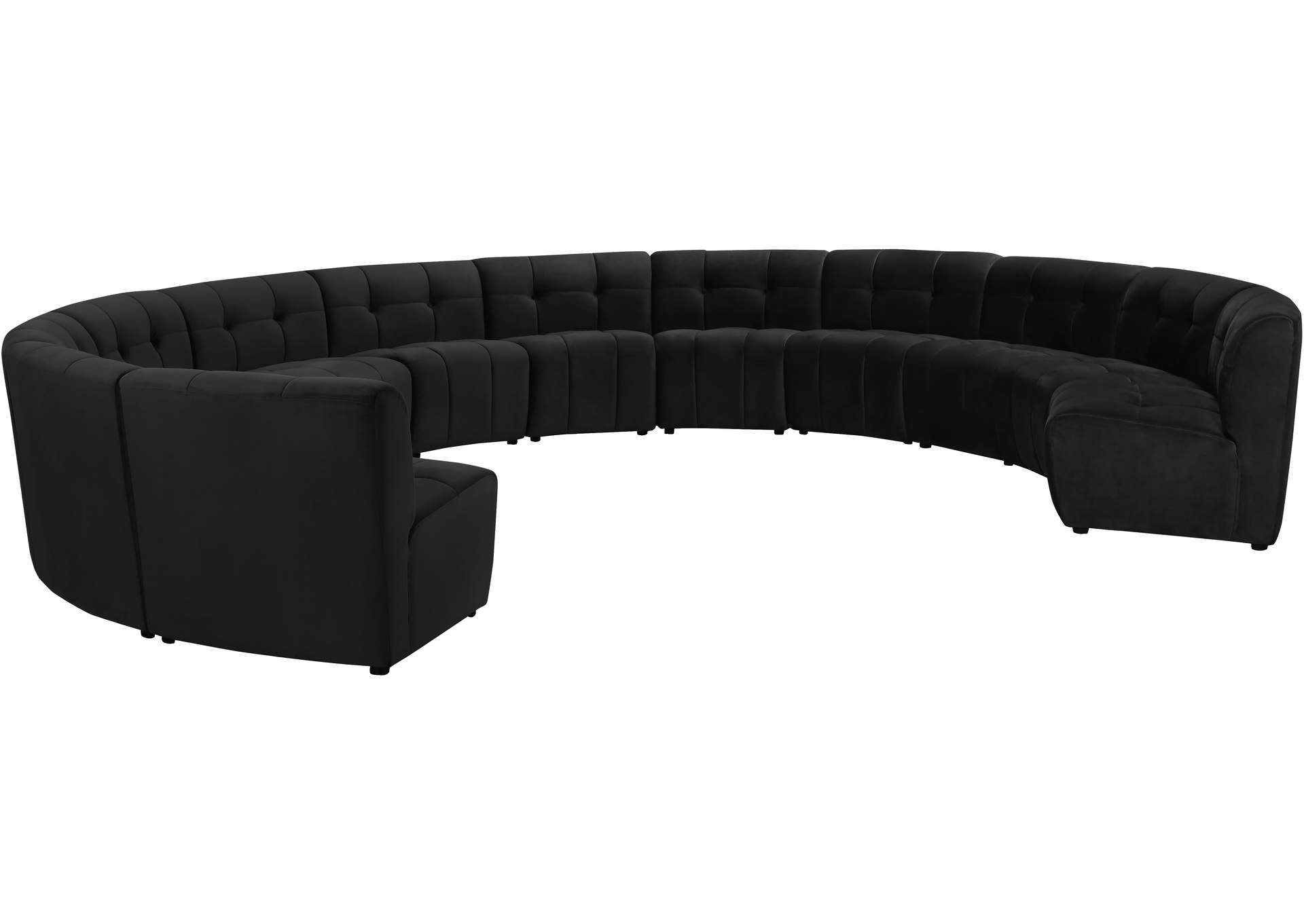 Limitless Black Velvet 12 Piece Modular Sectional