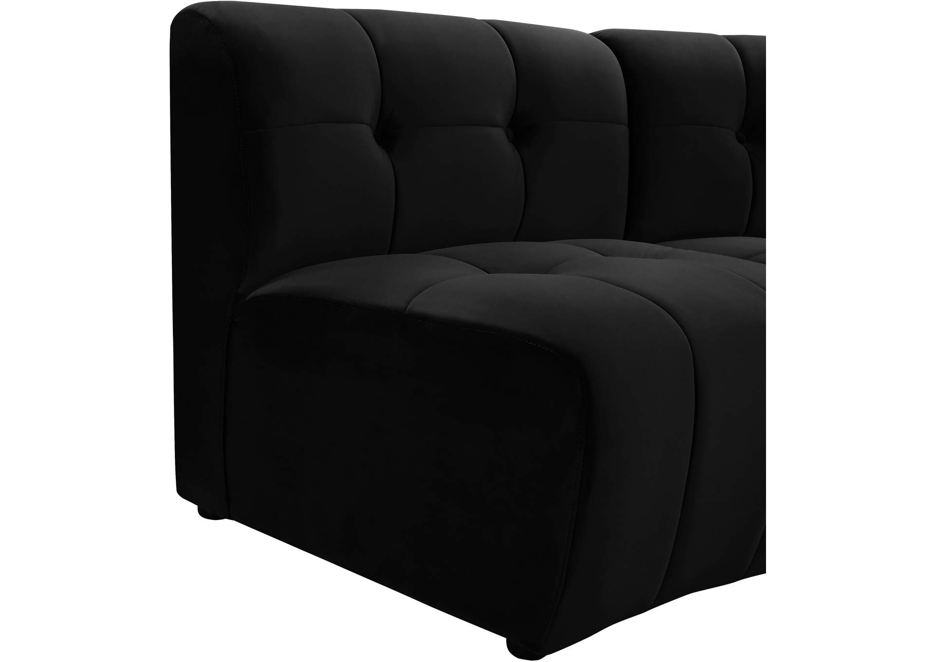 Limitless Black Velvet 14 Piece Modular Sectional