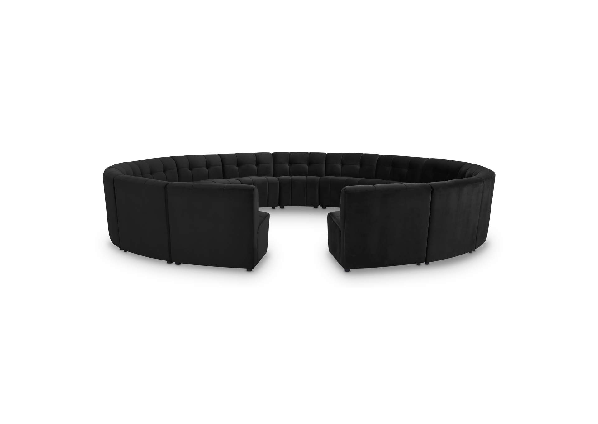 Limitless Black Velvet 15 Piece Modular Sectional