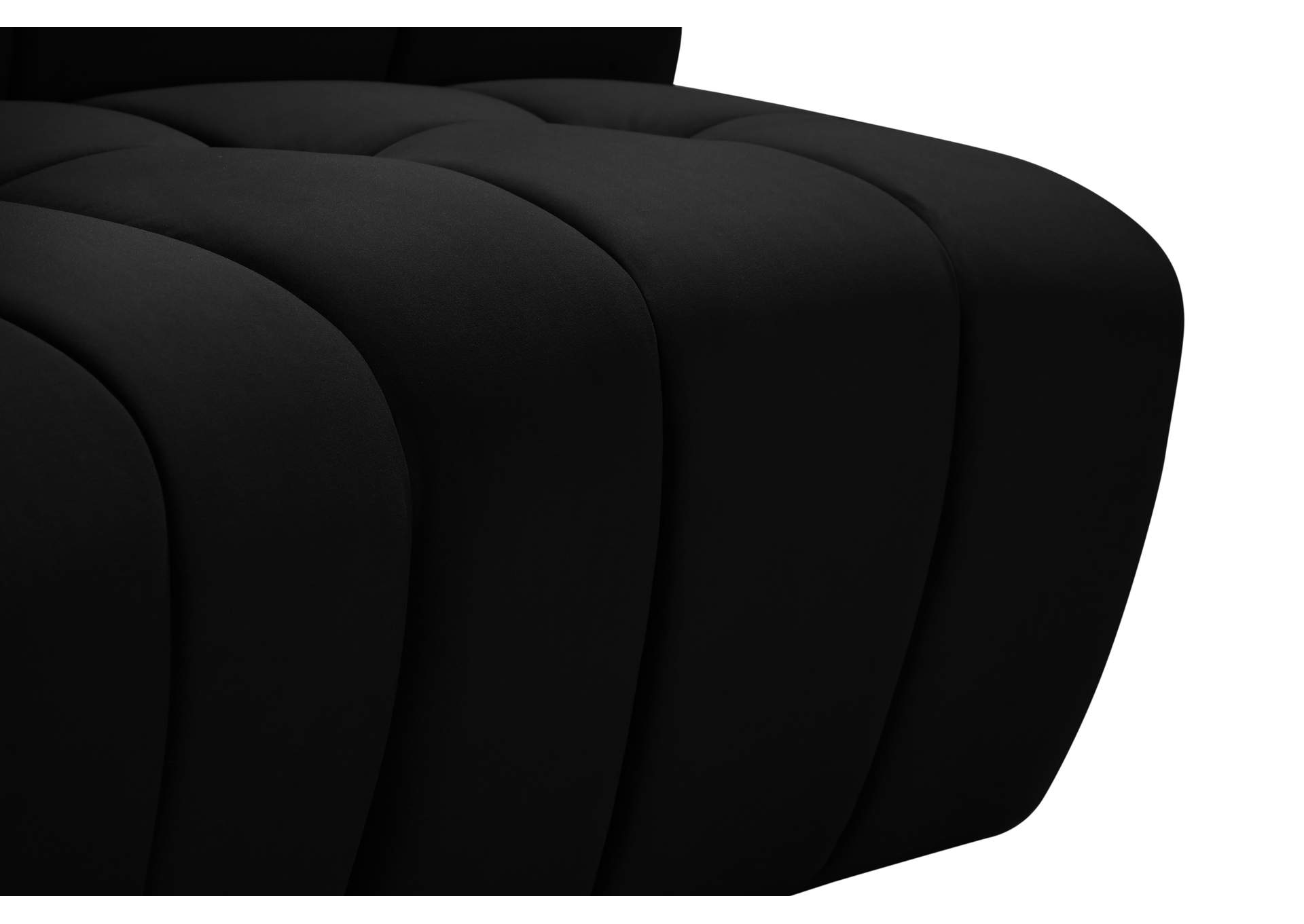 Limitless Black Velvet 5 Piece Modular Sectional