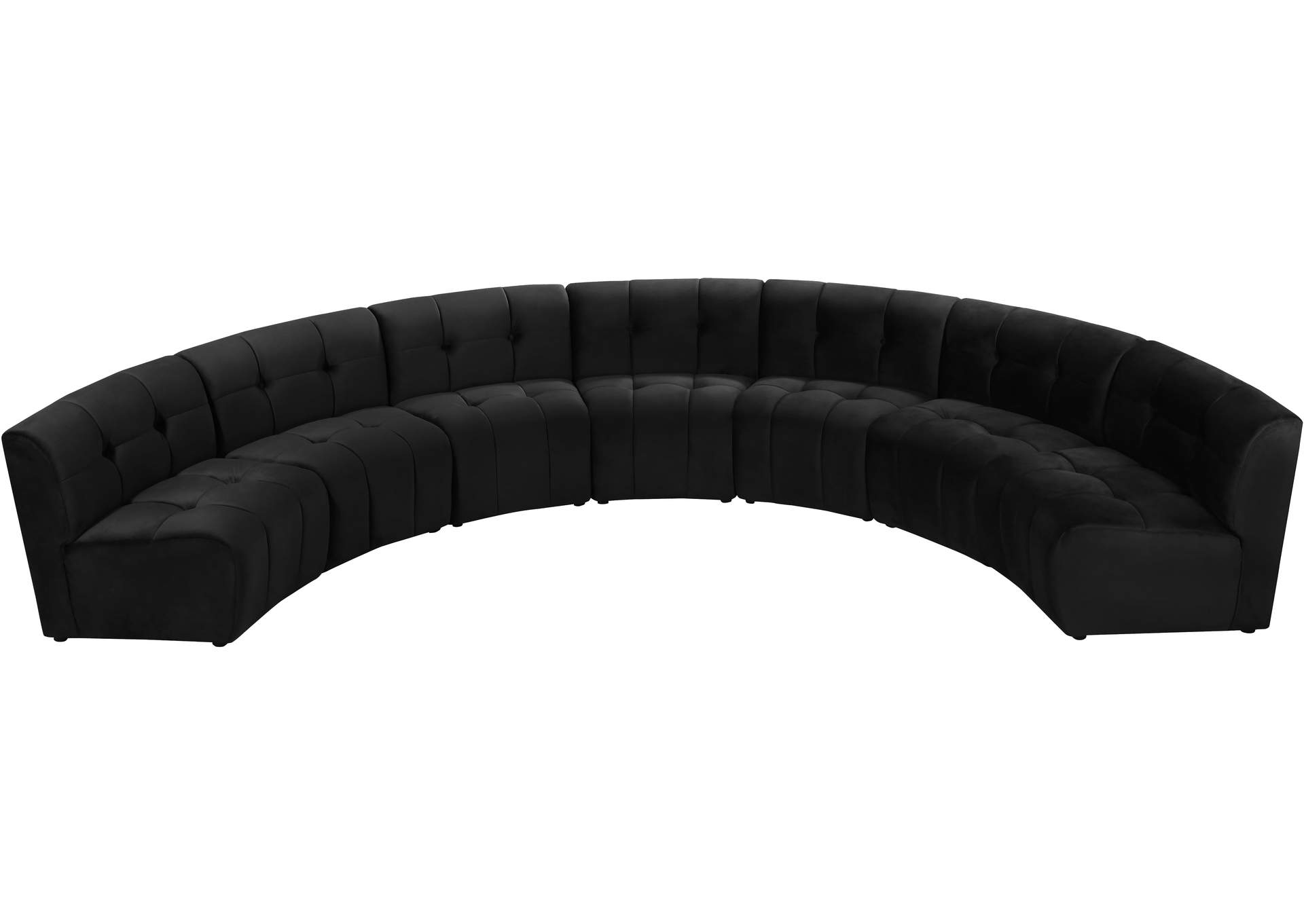 Limitless Black Velvet 7 Piece Modular Sectional