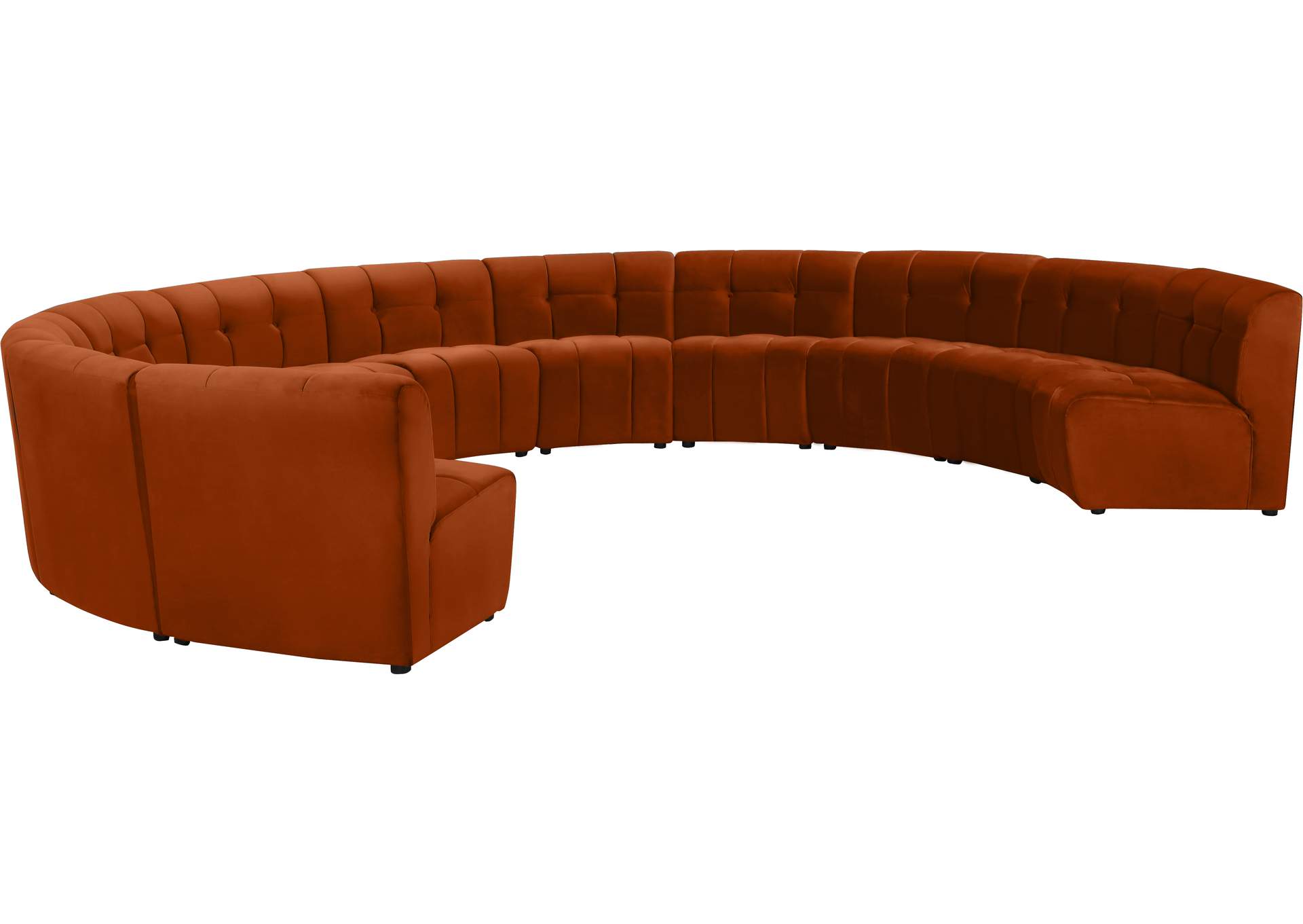 Limitless Cognac Velvet 11 Piece Modular Sectional