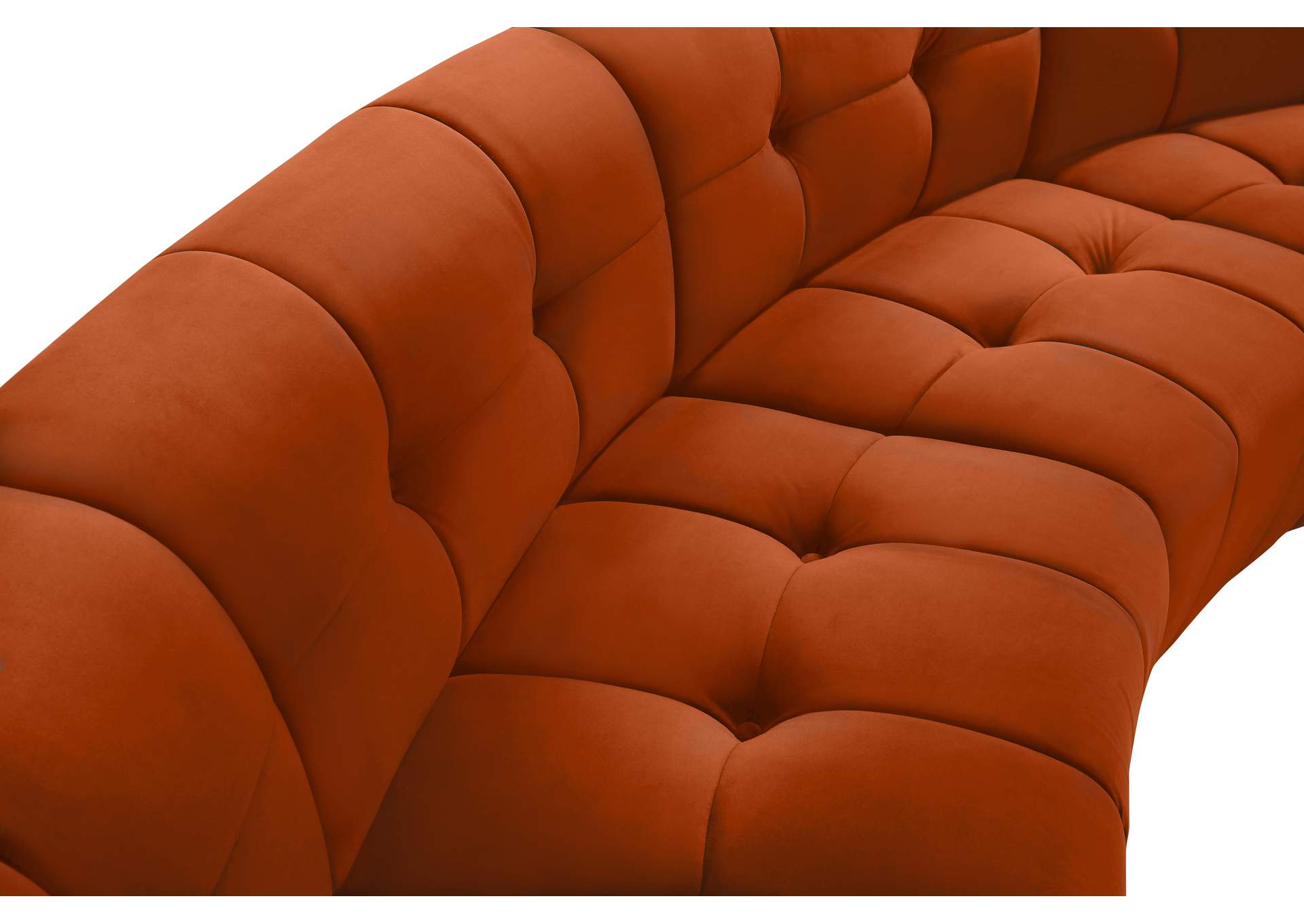 Limitless Cognac Velvet 6 Piece . Modular Sectional