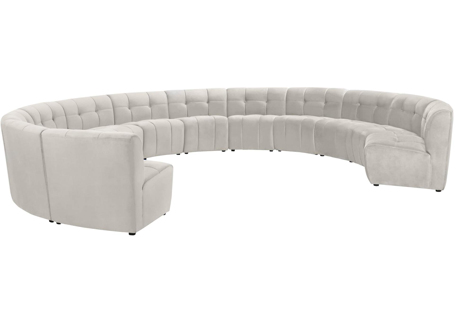 Limitless Cream Velvet 12 Piece Modular Sectional
