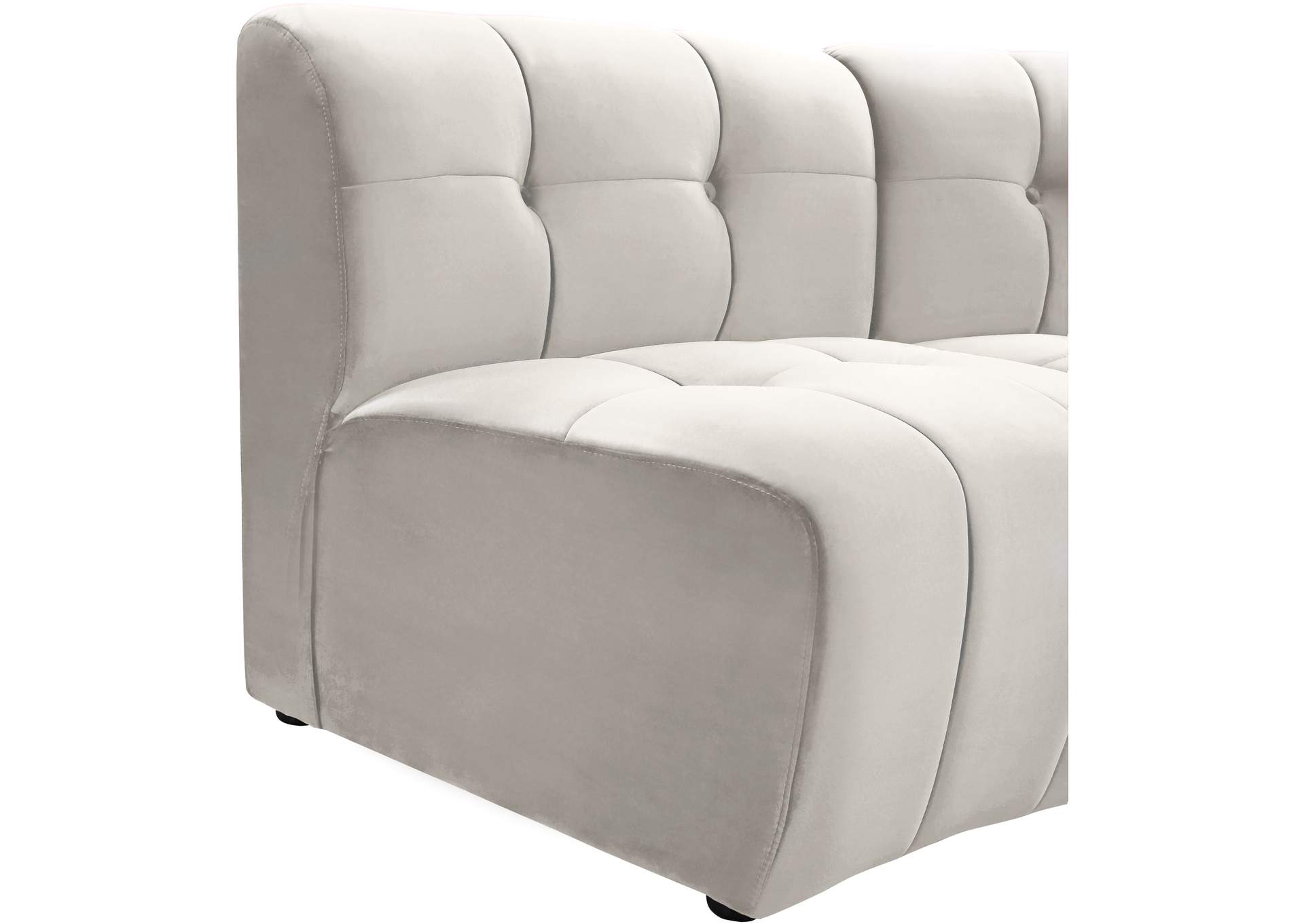 Limitless Cream Velvet 6 Piece . Modular Sectional image 11