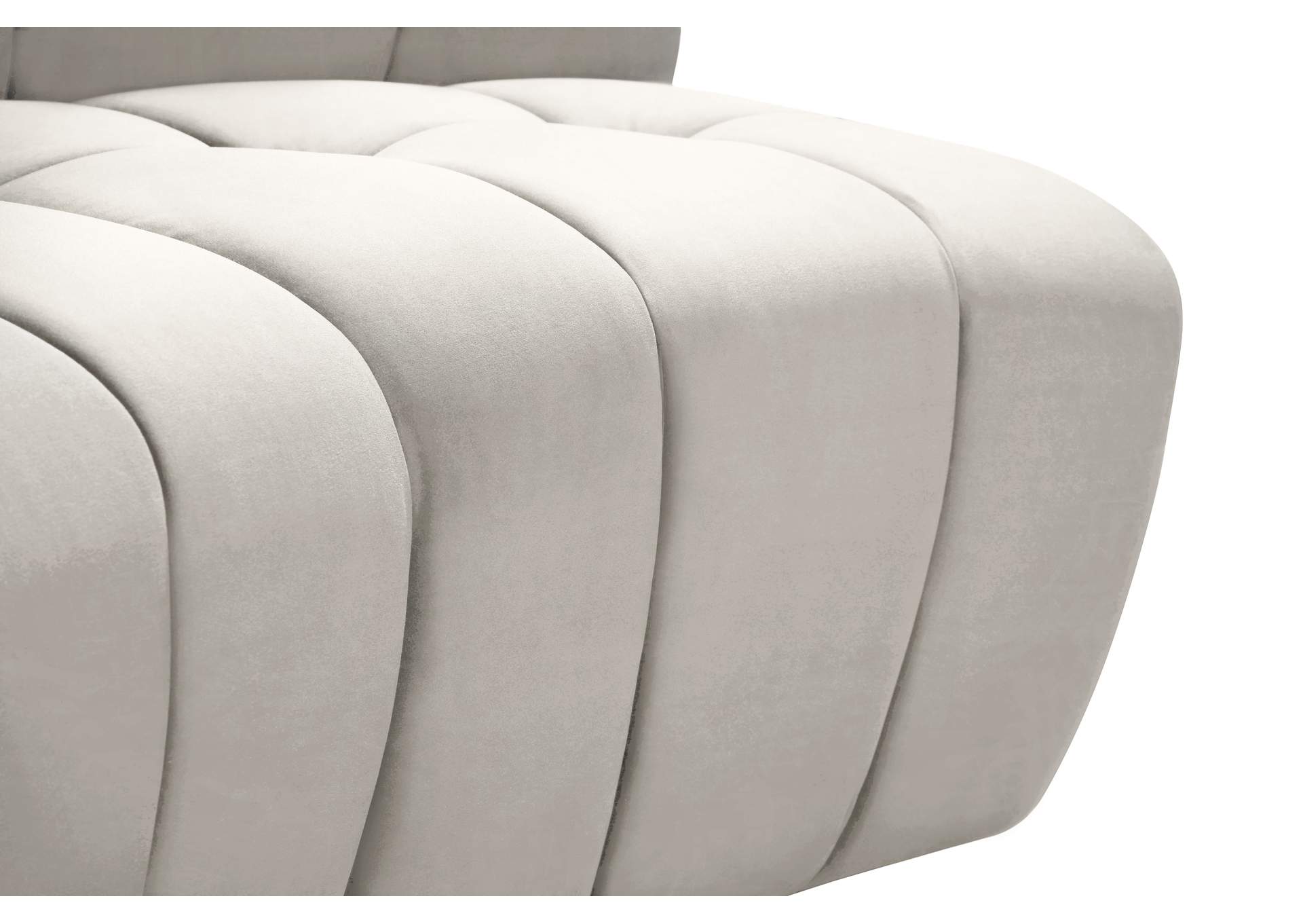 Limitless Cream Velvet 6 Piece . Modular Sectional image 13