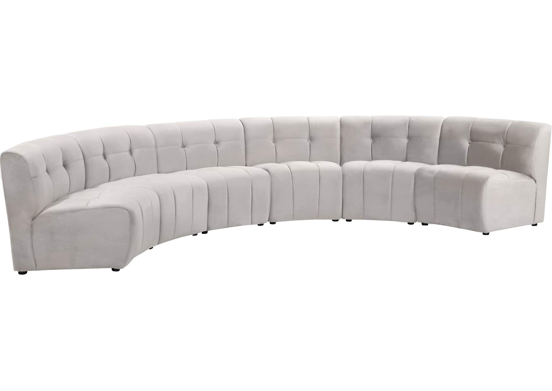 Limitless Cream Velvet 6 Piece . Modular Sectional image 4