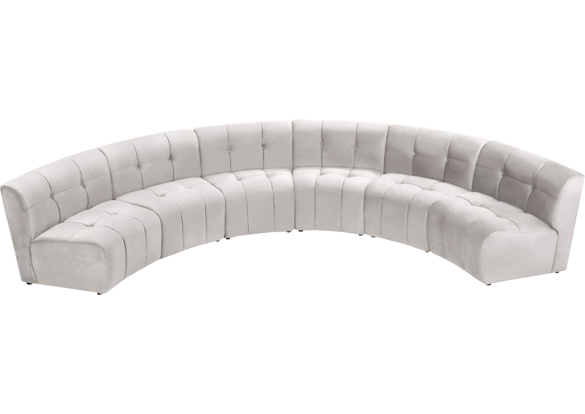 Limitless Cream Velvet 6 Piece . Modular Sectional image 6