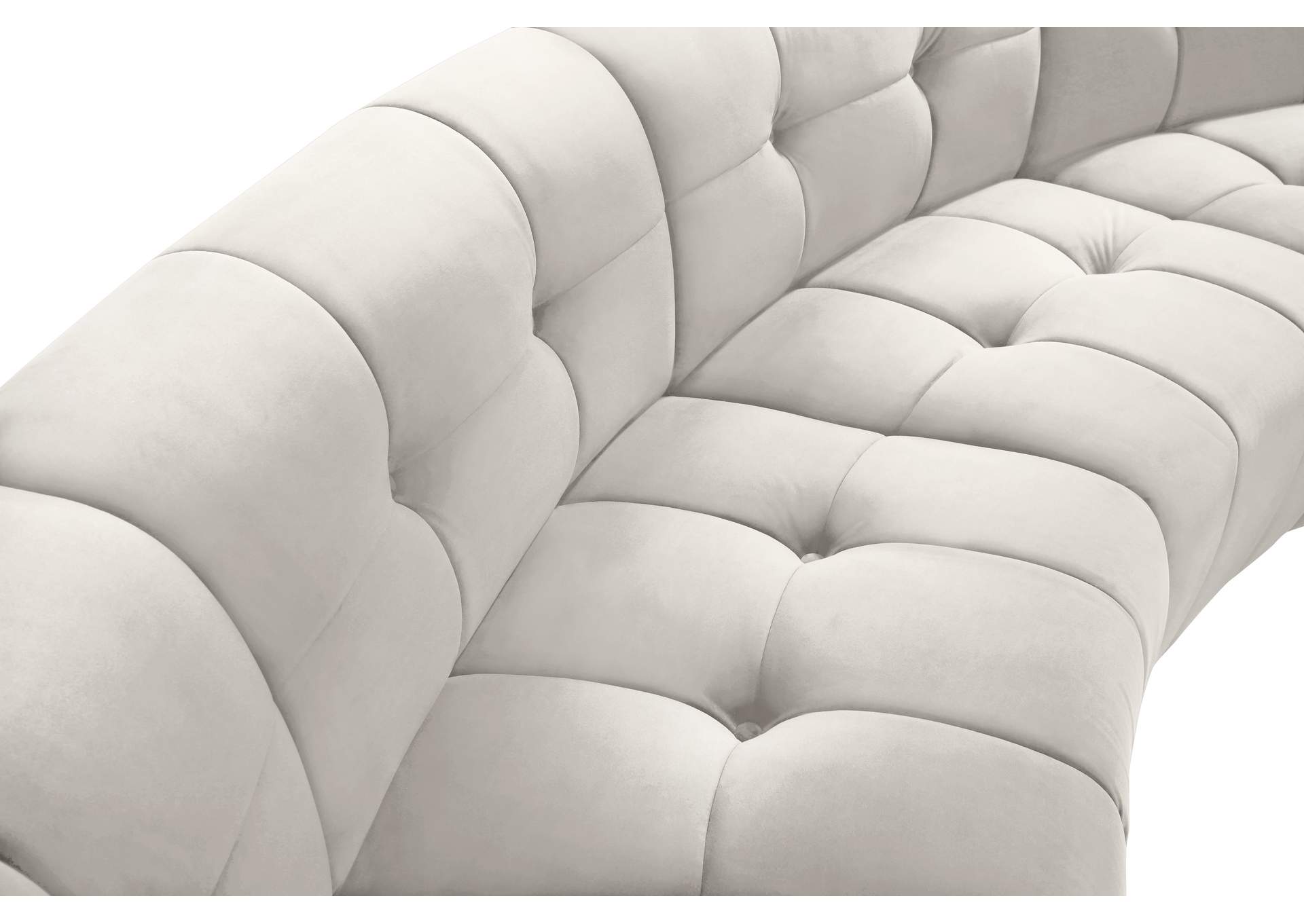Limitless Cream Velvet 6 Piece . Modular Sectional image 8