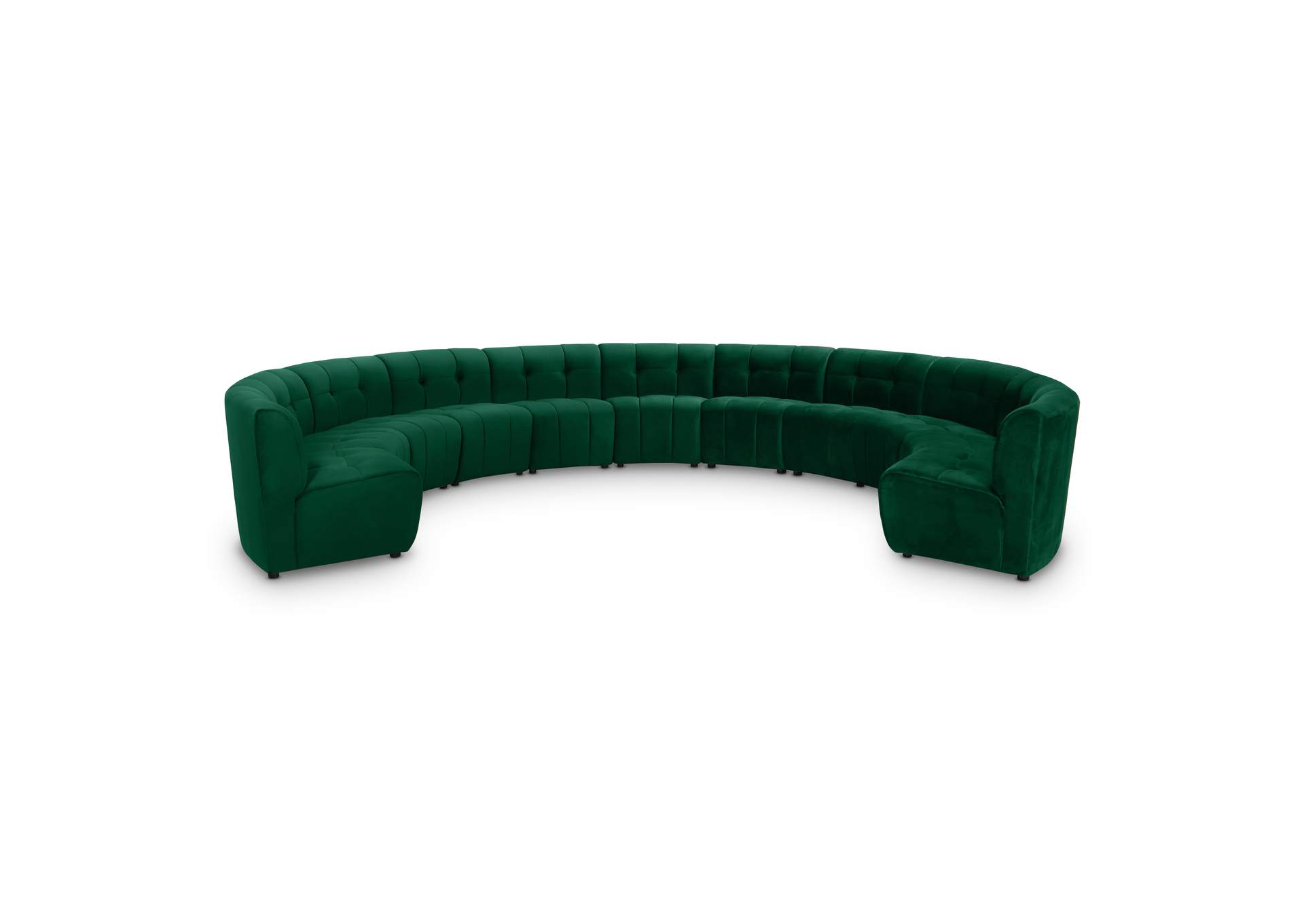 Limitless Green Velvet 11 Piece Modular Sectional