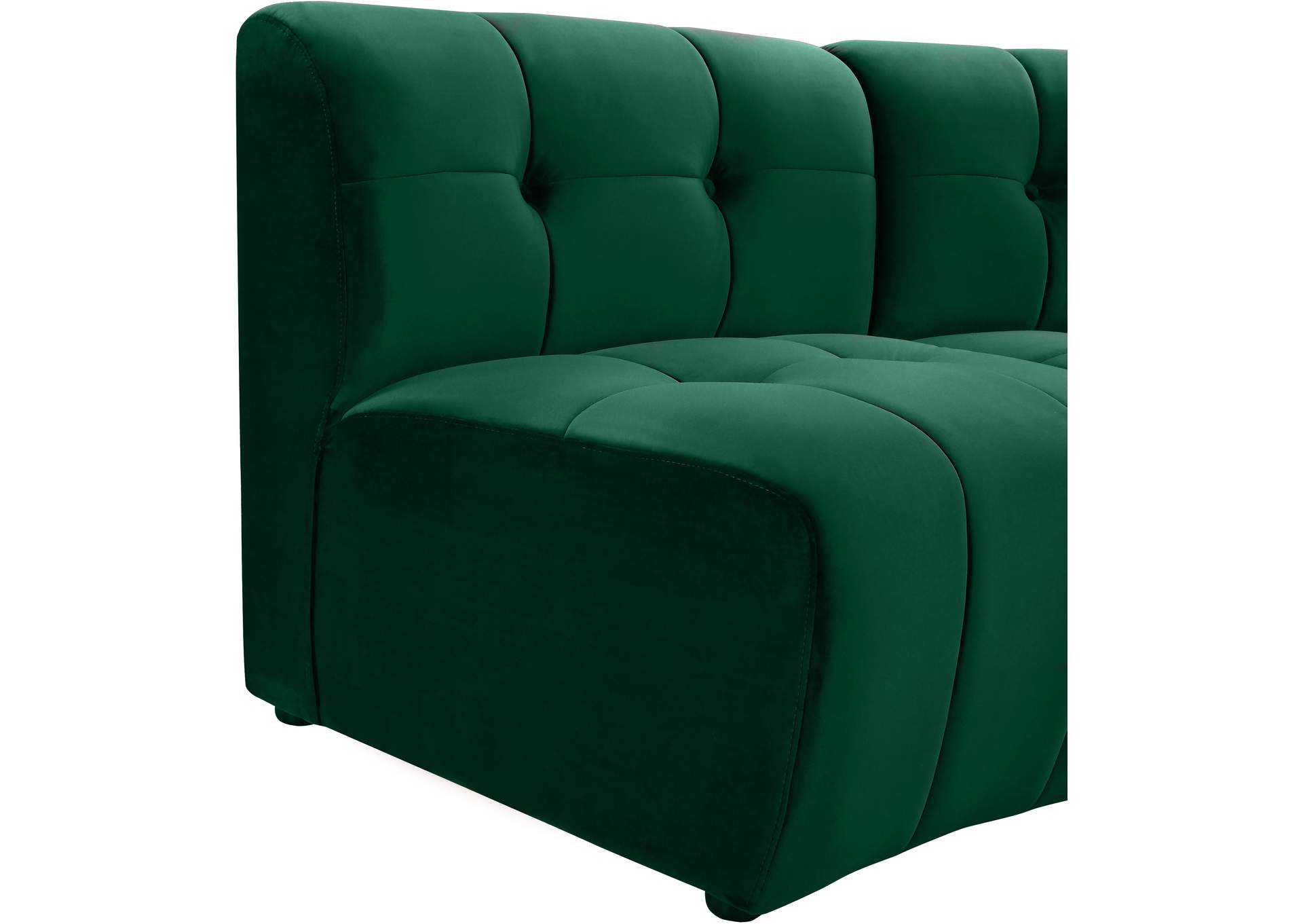 Limitless Green Velvet 2 Piece Modular Sectional