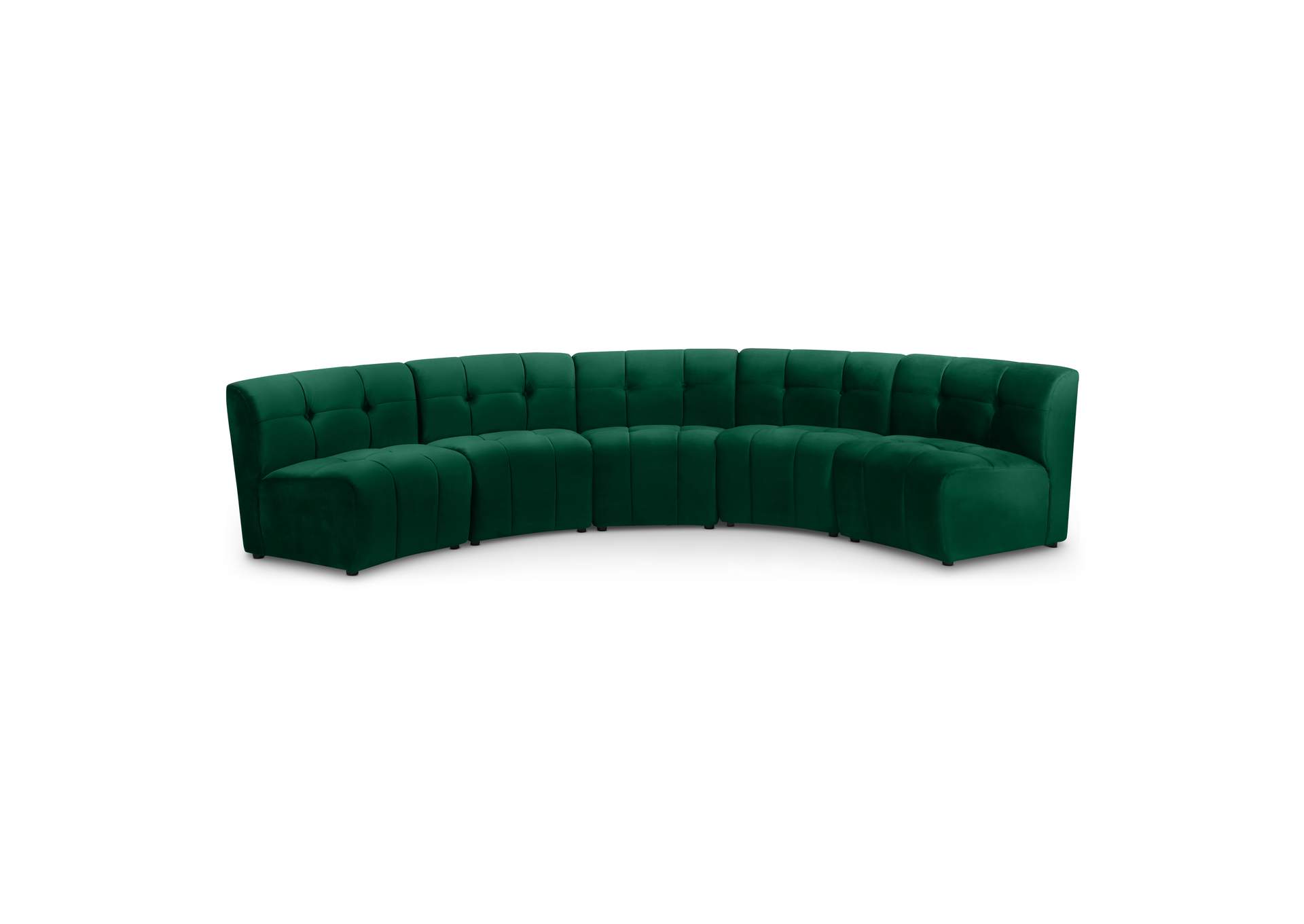 Limitless Green Velvet 5 Piece Modular Sectional image 1