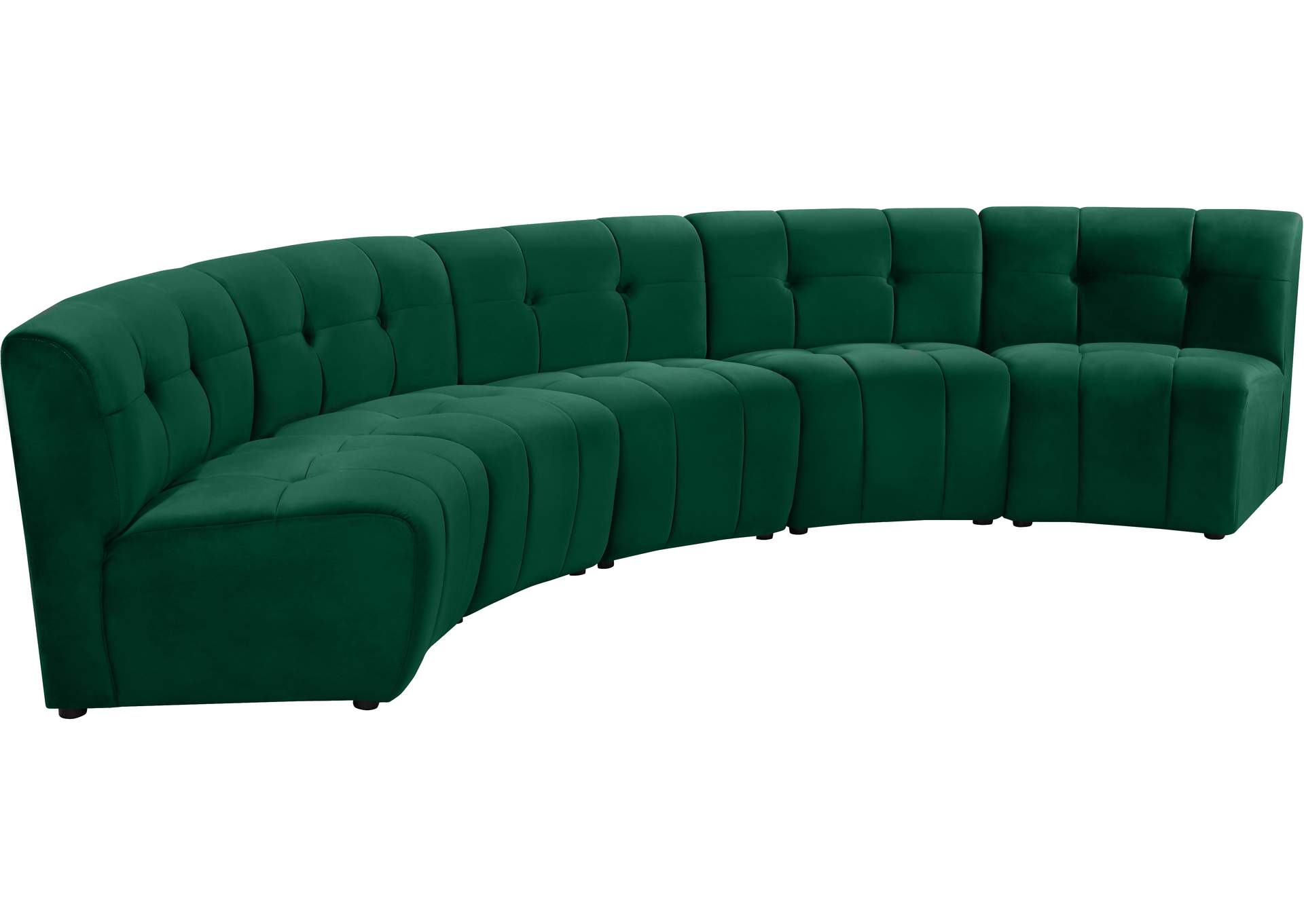 Limitless Green Velvet 5 Piece Modular Sectional image 4