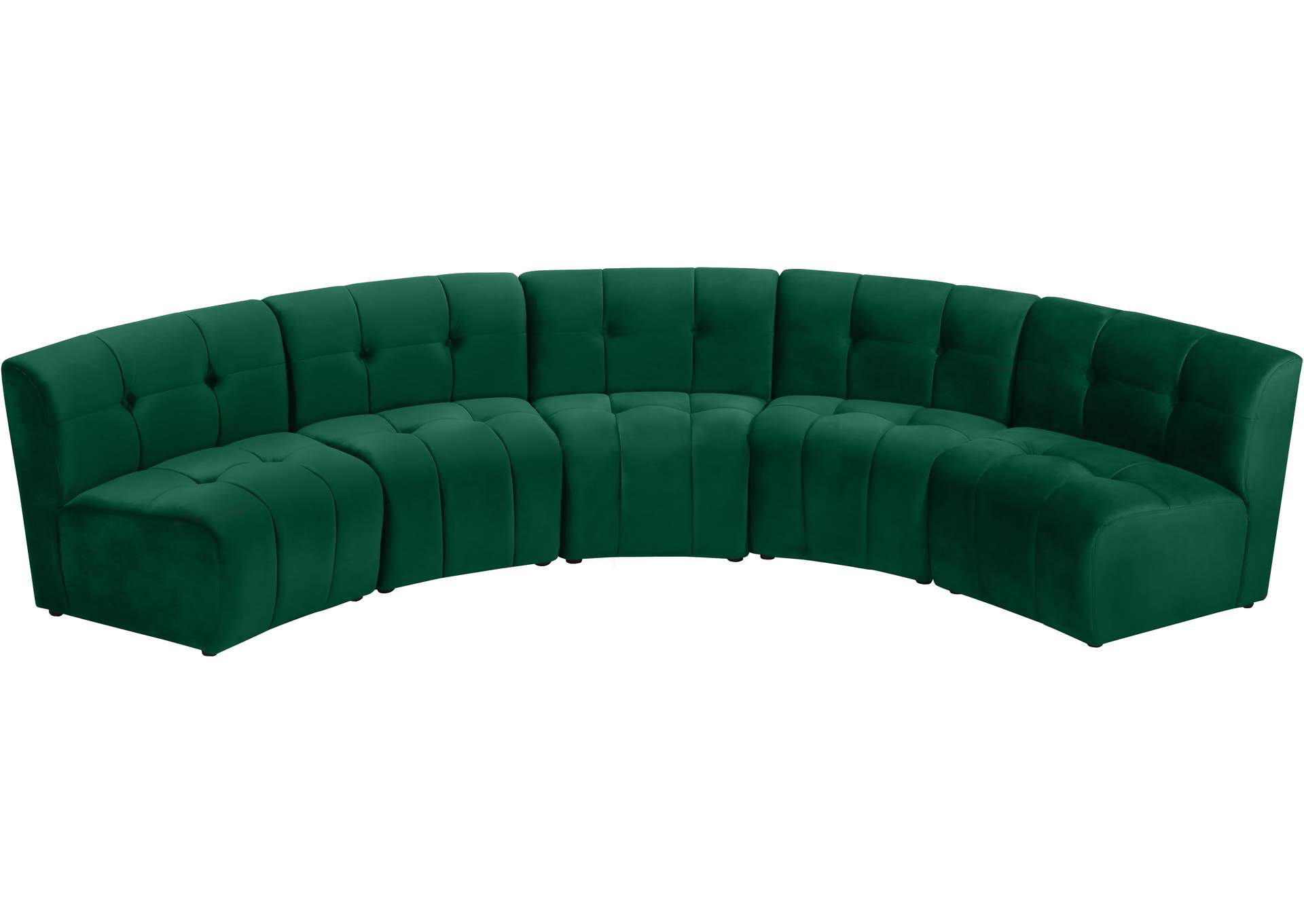 Limitless Green Velvet 5 Piece Modular Sectional image 6