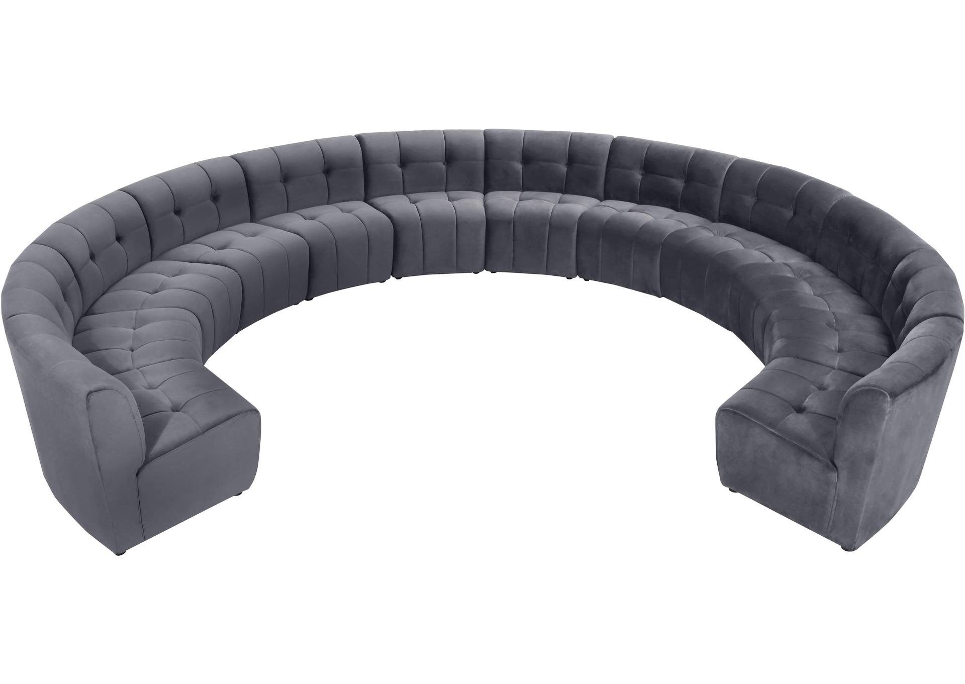 Limitless Grey Velvet 12 Piece Modular Sectional