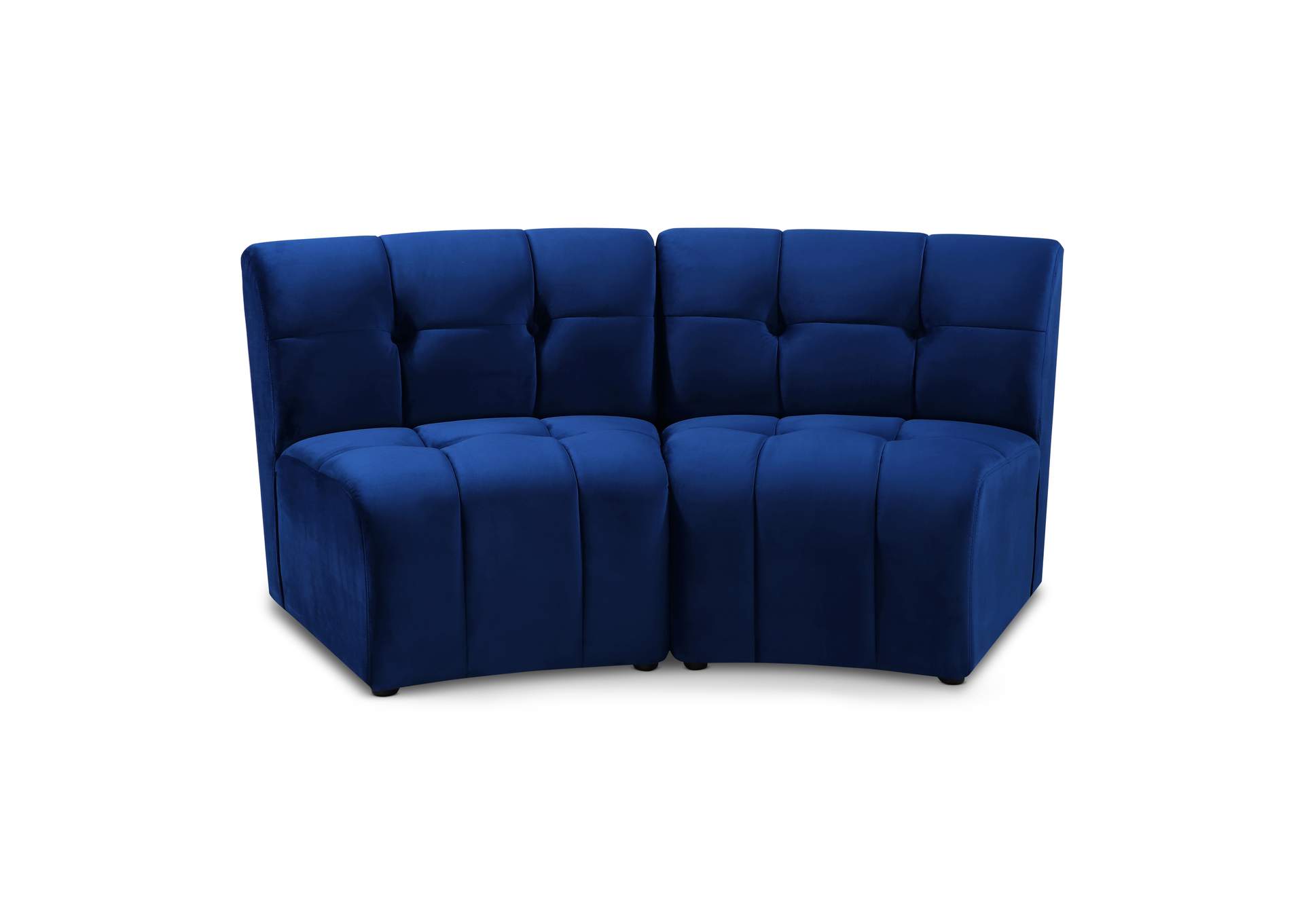 Limitless Navy Velvet 2 Piece Modular Sectional
