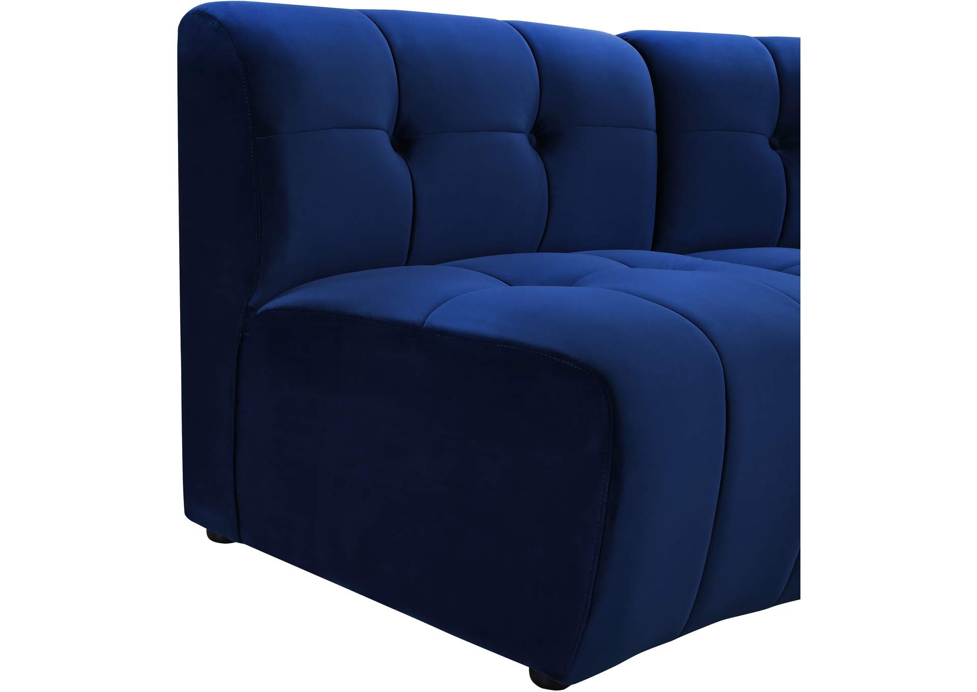 Limitless Navy Velvet 2 Piece Modular Sectional