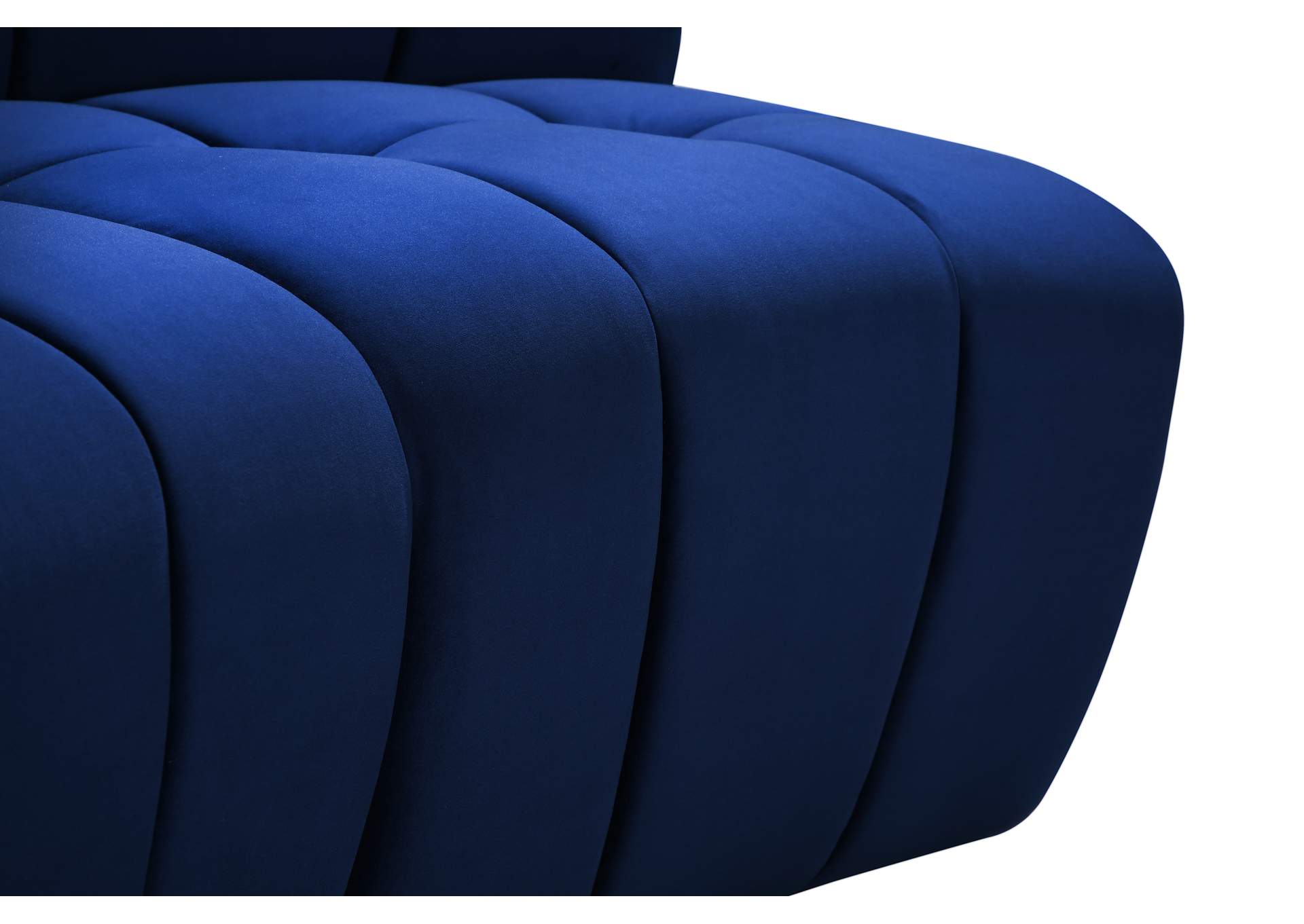Limitless Navy Velvet 3 Piece Modular Sectional