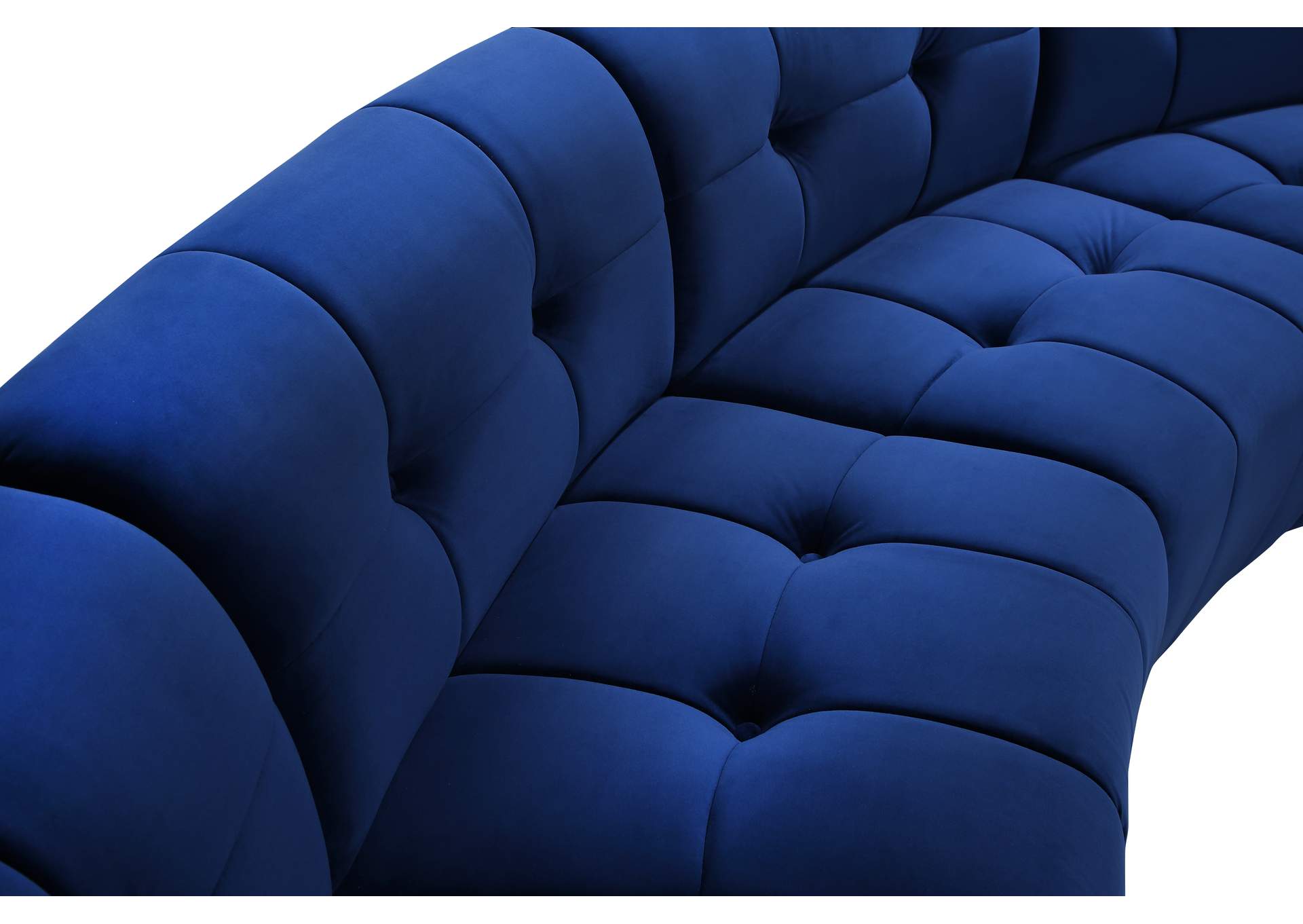Limitless Navy Velvet 4 Piece Modular Sectional