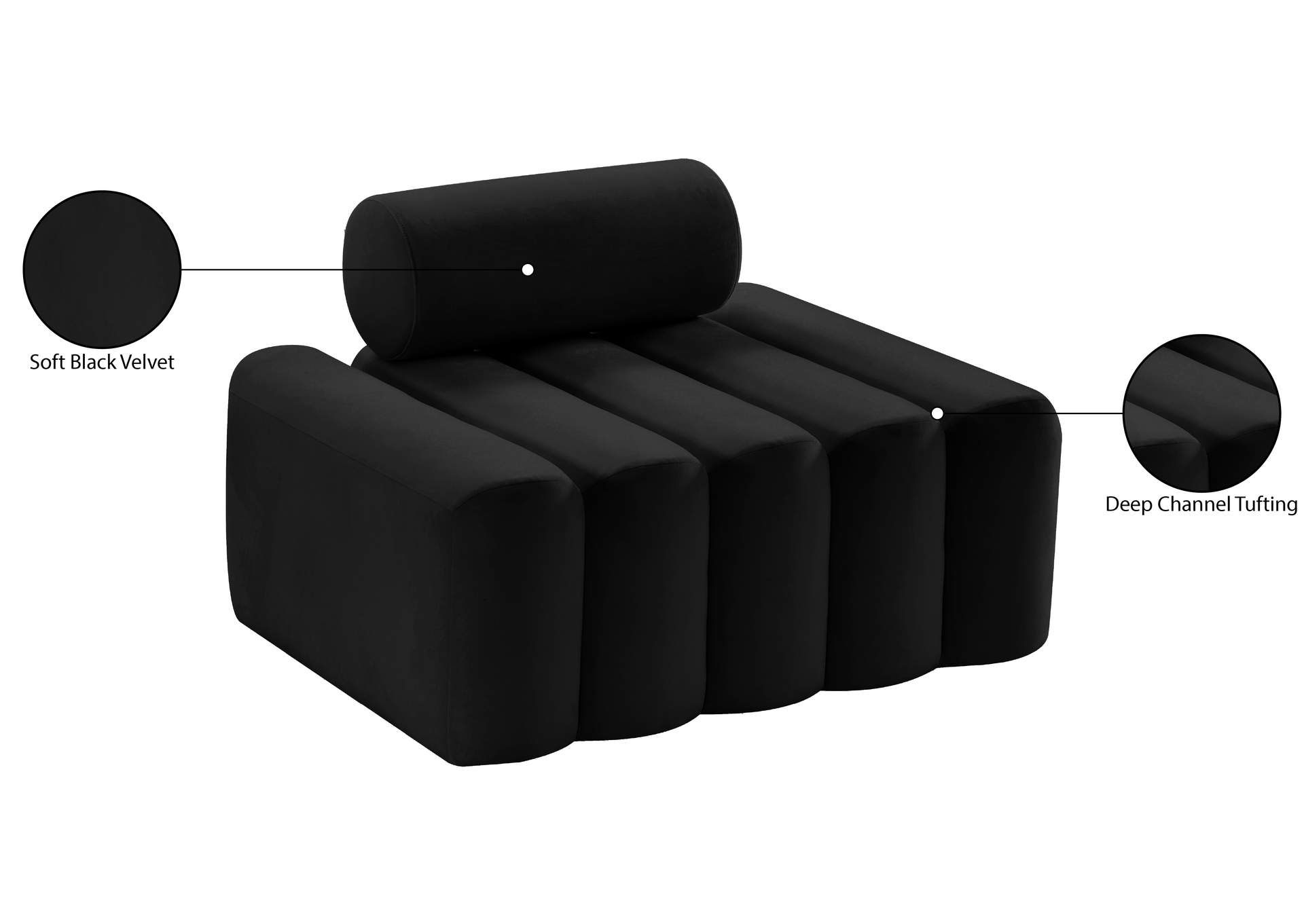 Melody Black Velvet Chair