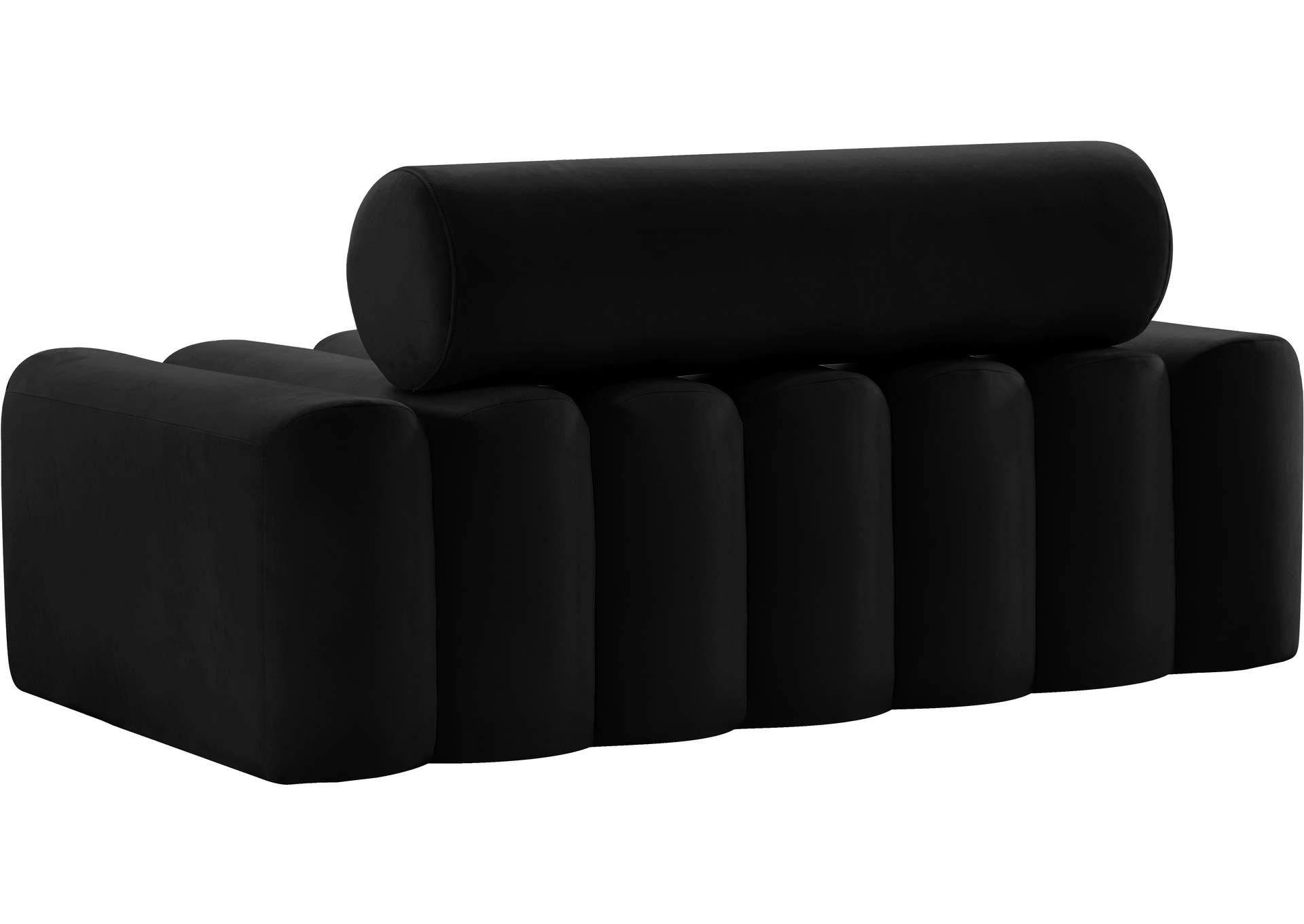 Melody Black Velvet Loveseat