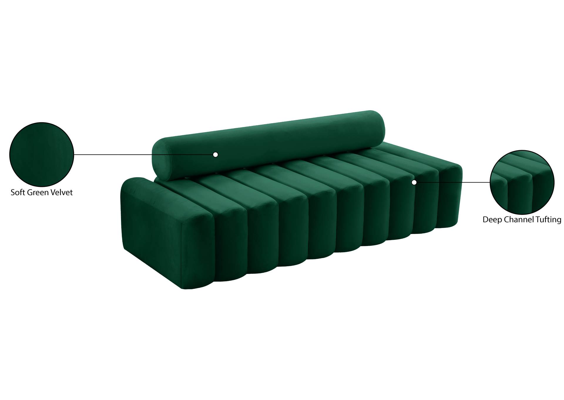 Melody Green Velvet Sofa
